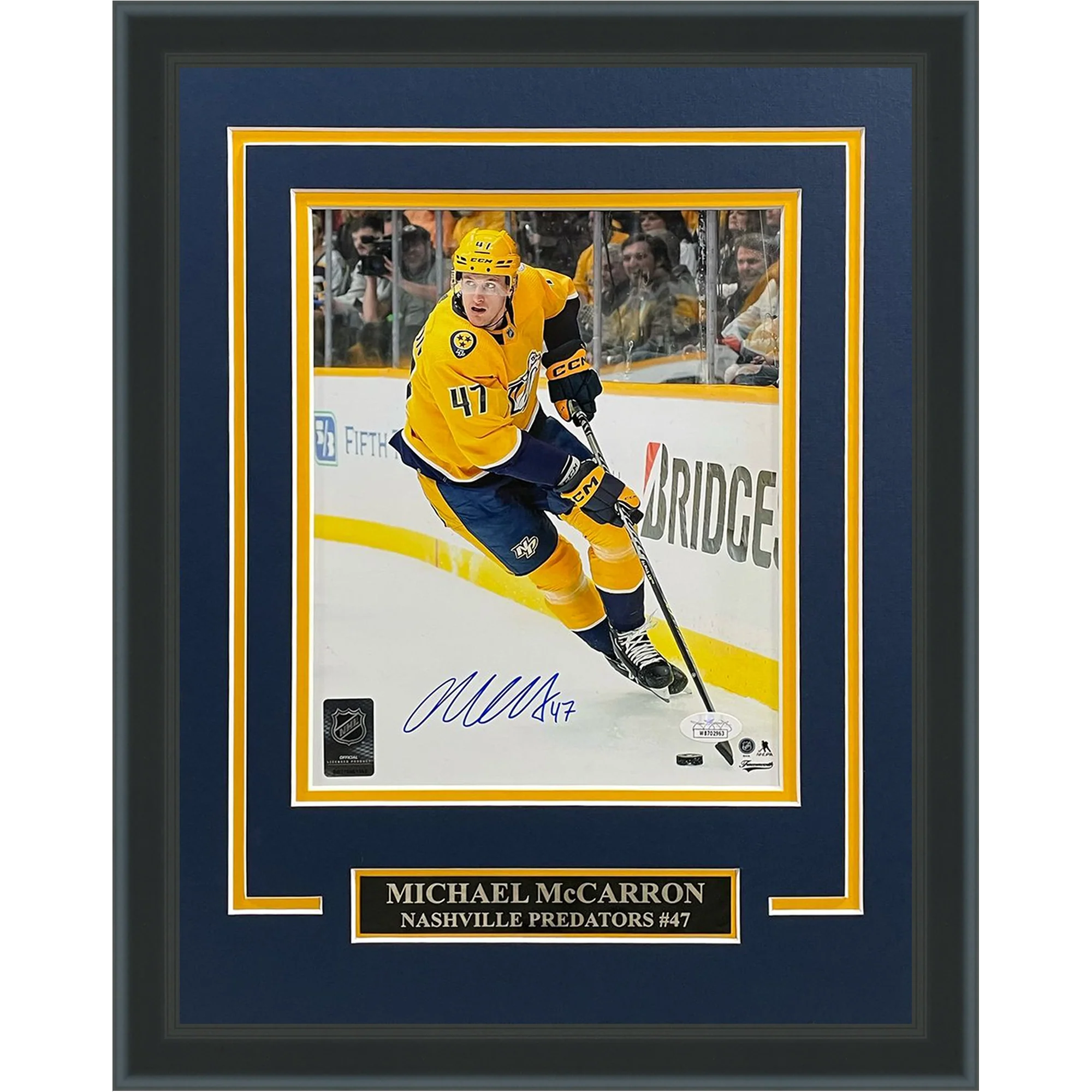 Michael McCarron Autographed Nashville Predators (Action) Deluxe Framed 8x10 Photo - JSA