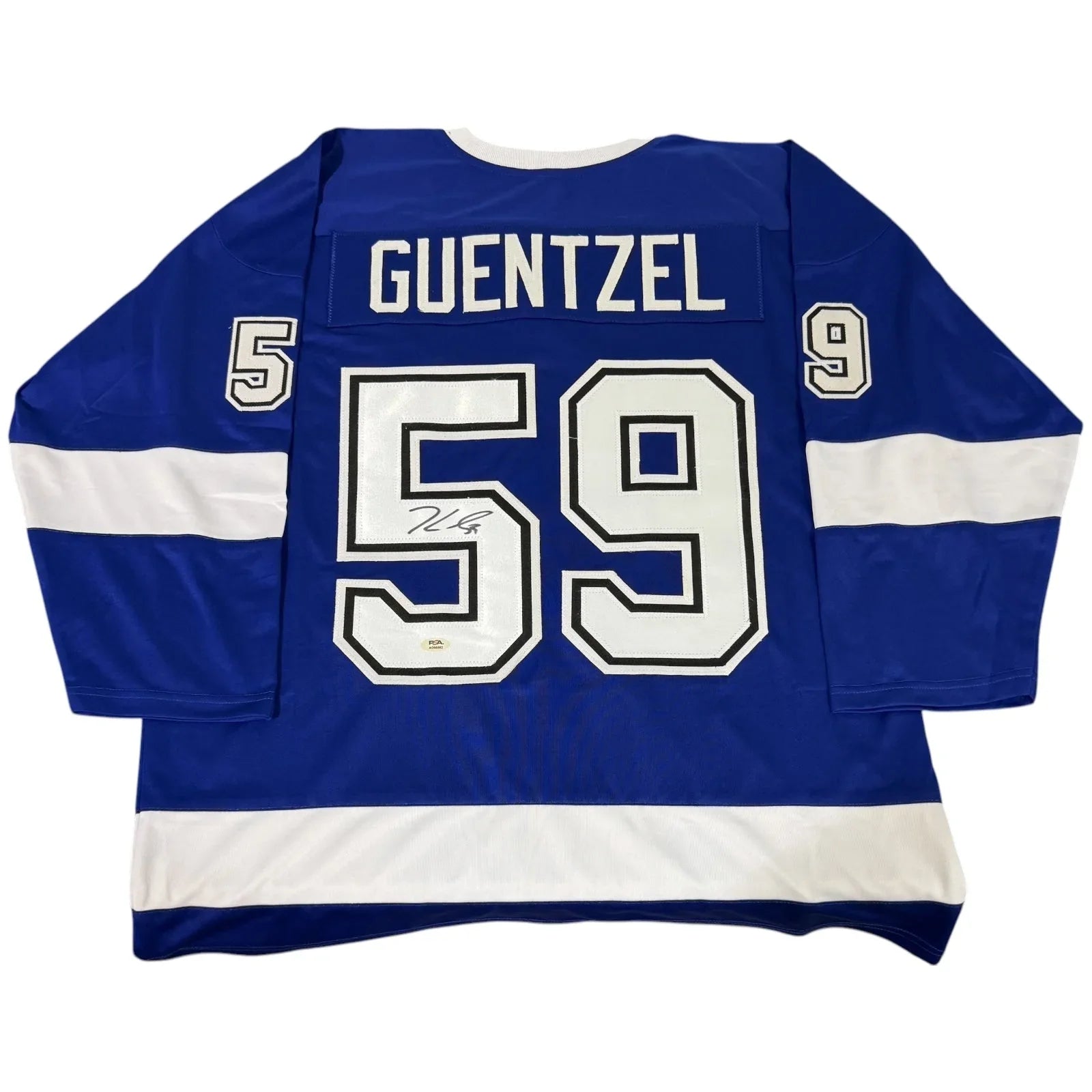 Jake Guentzel Autographed Tampa Bay (Blue #59) Custom Hockey Jersey - JSA