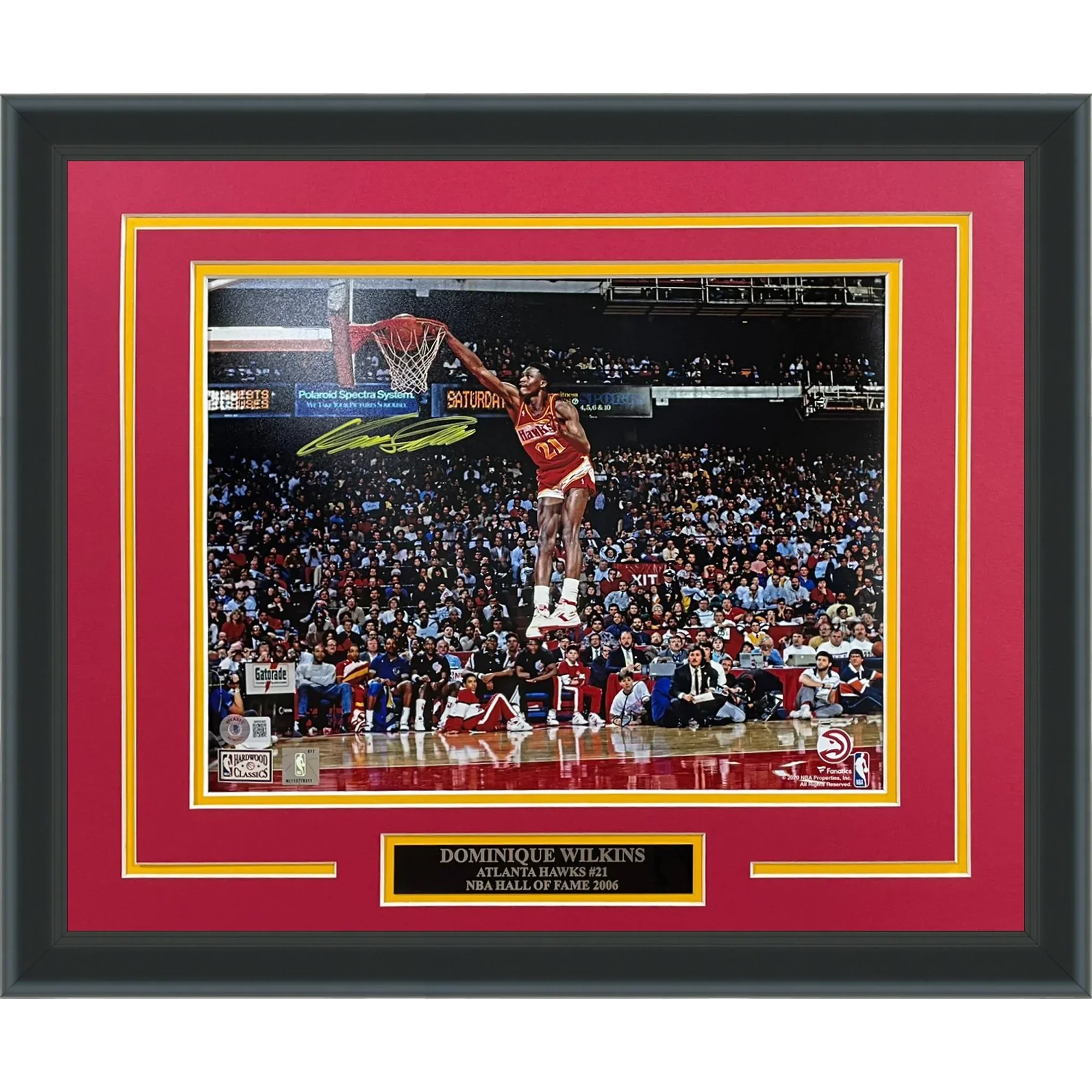 Dominique Wilkins Autographed Atlanta Hawks (Dunk Contest) Deluxe Framed 11x14 Photo - JSA