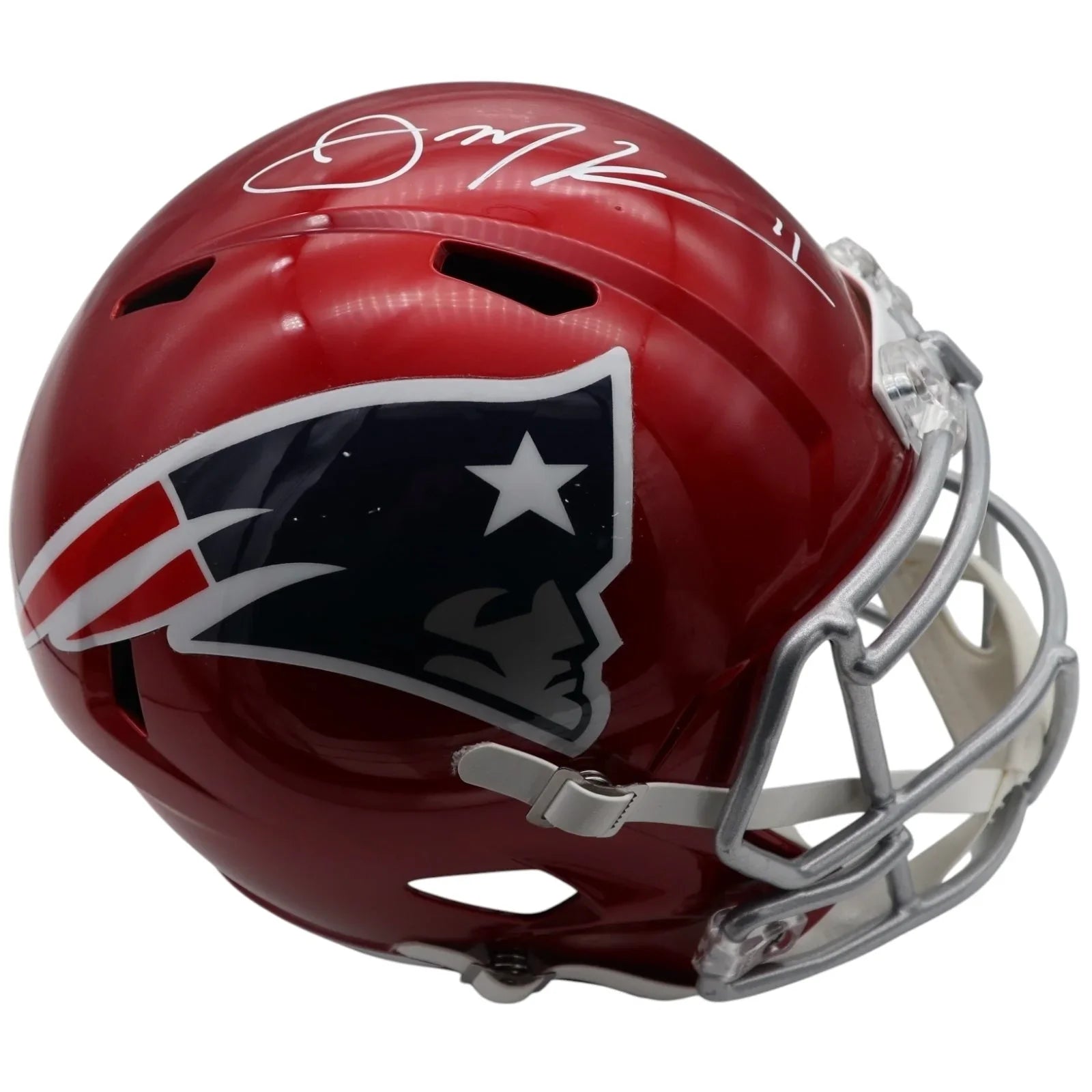Julian Edelman Autographed New England Patriots (FLASH Alternate) Full-Size Helmet - JSA