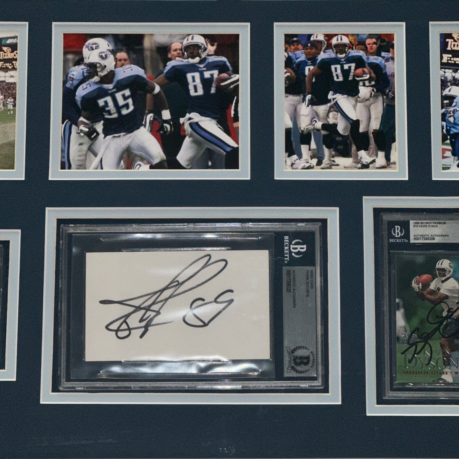 Tennessee Titans Music City Miracle Collage Deluxe Framed Piece with Kevin Dyson, Lorenzo Neal, and Frank Wycheck Autographs - Beckett