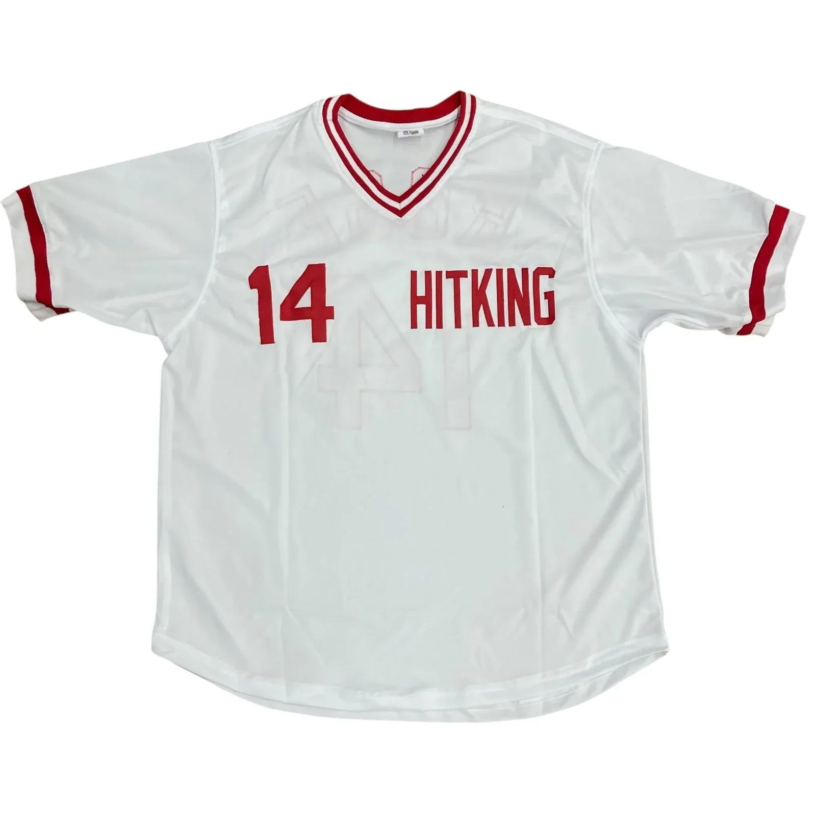 Pete Rose Autographed Cincinnati "Hit King" (White #14) Custom Jersey - Black Signature - JSA