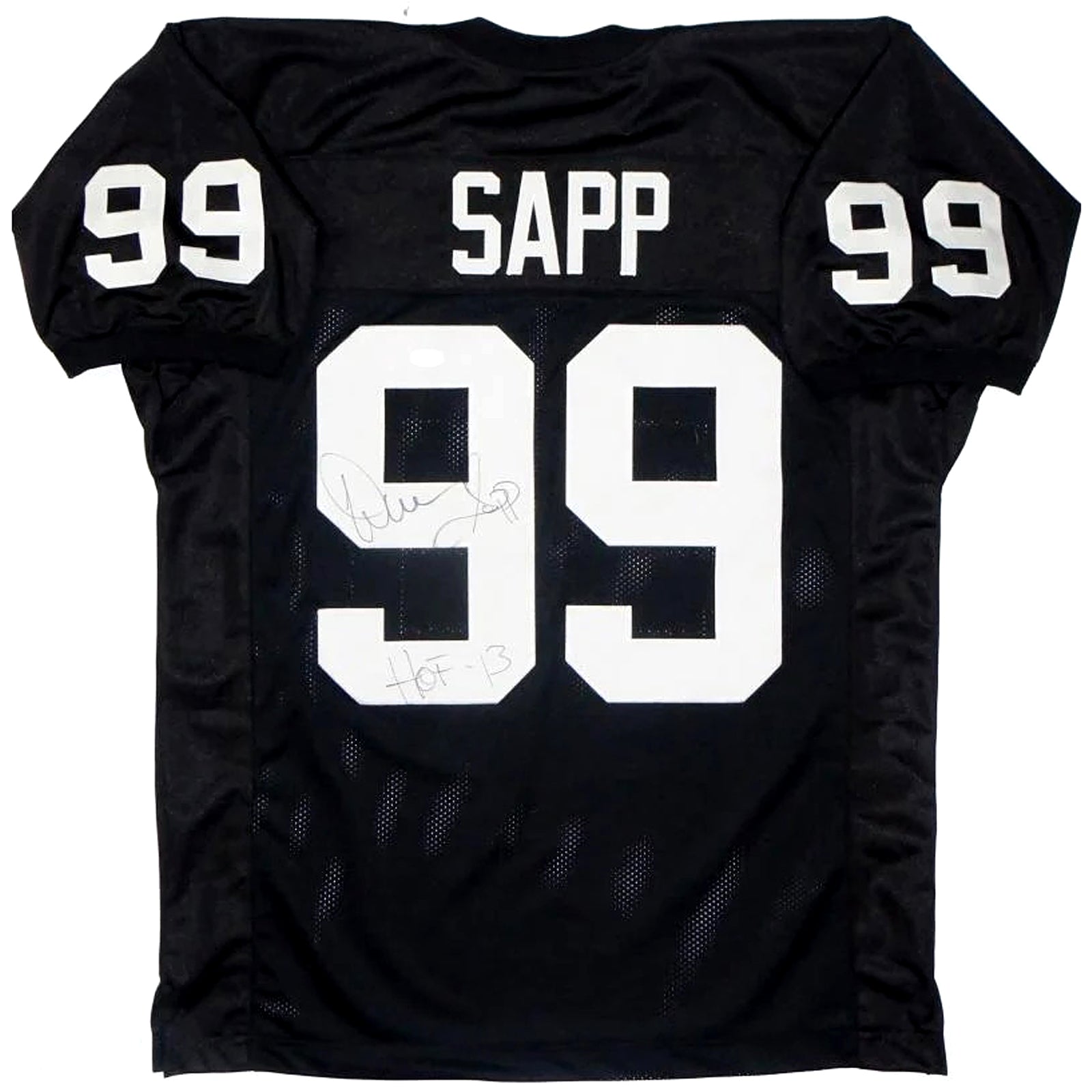Warren Sapp Autographed Raiders (Black #99) Jersey - Beckett