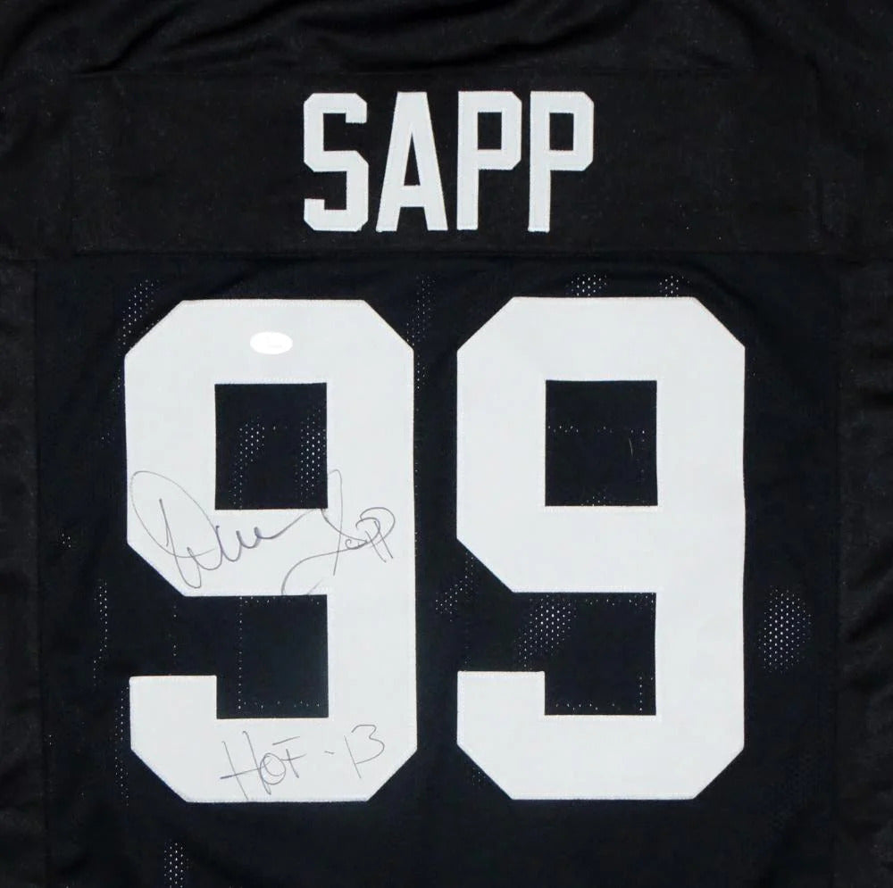 Warren Sapp Autographed Raiders (Black #99) Jersey - Beckett