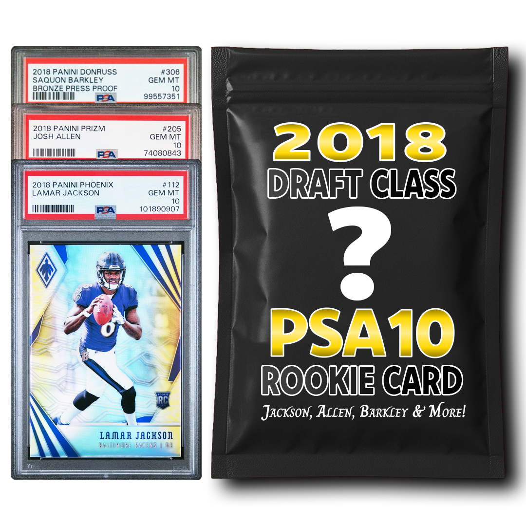 PSA 10 Graded 2018 NFL Rookie Card Mystery Pack (Lamar, Allen, Saquon & More!)