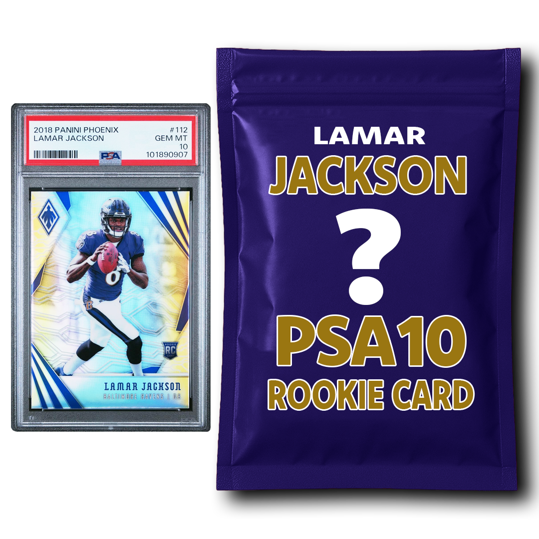 Lamar Jackson PSA 10 Graded Football Rookie Card Mystery Pack