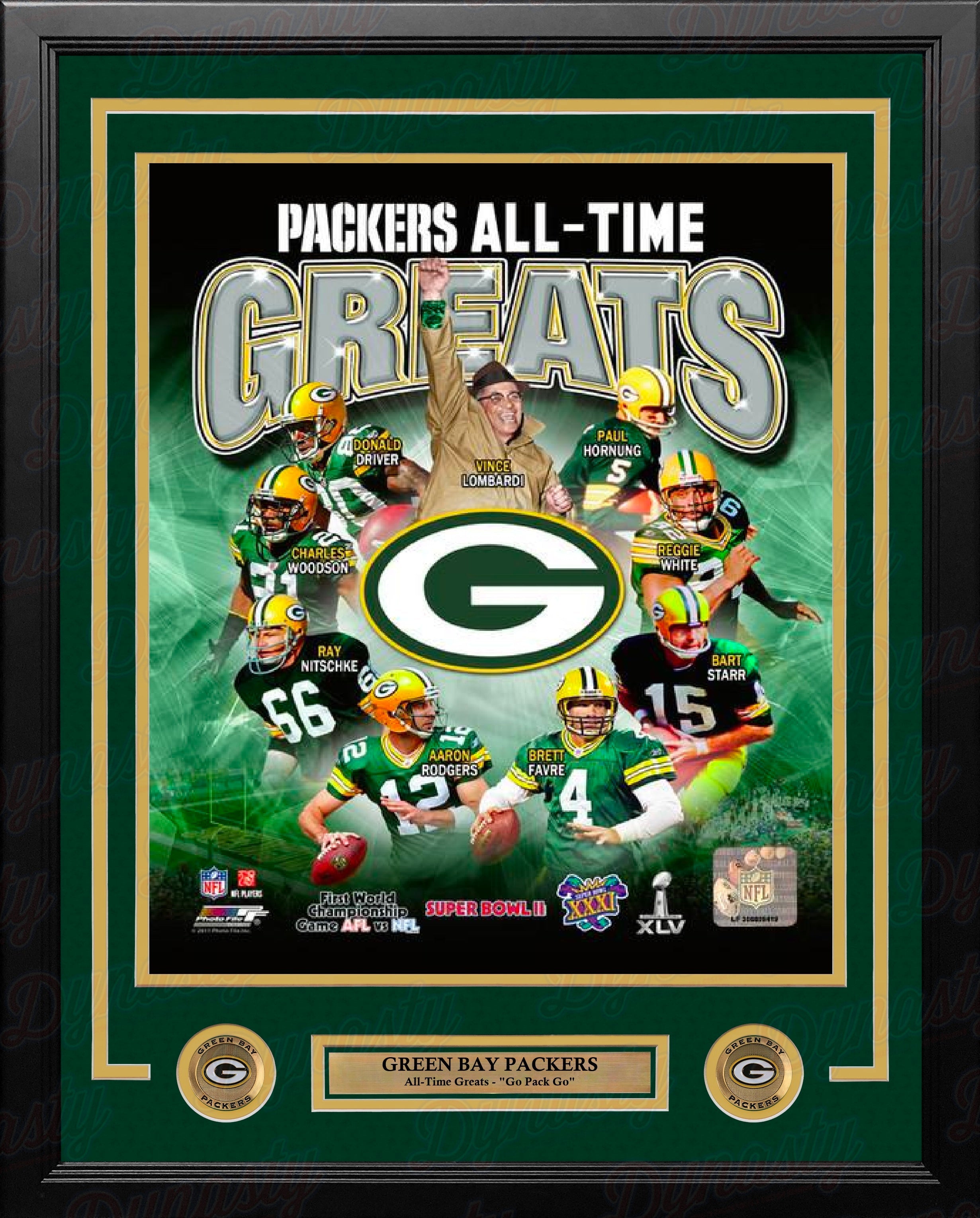 Green Bay Packers All-Time Greats 8" x 10" Framed Football Photo