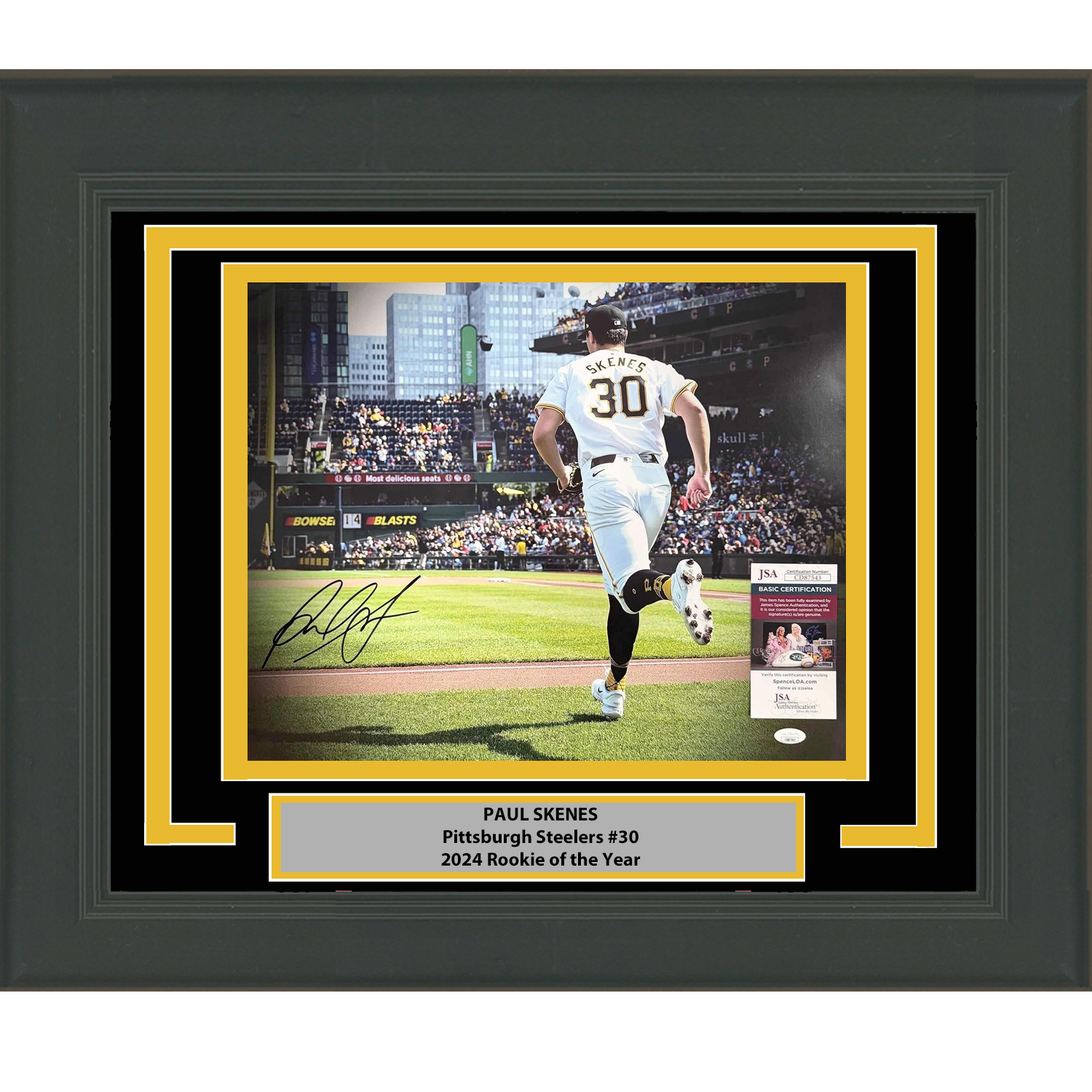 Framed Autographed/Signed Paul Skenes Pittsburgh Pirates 16x20 Baseball Photo JSA COA