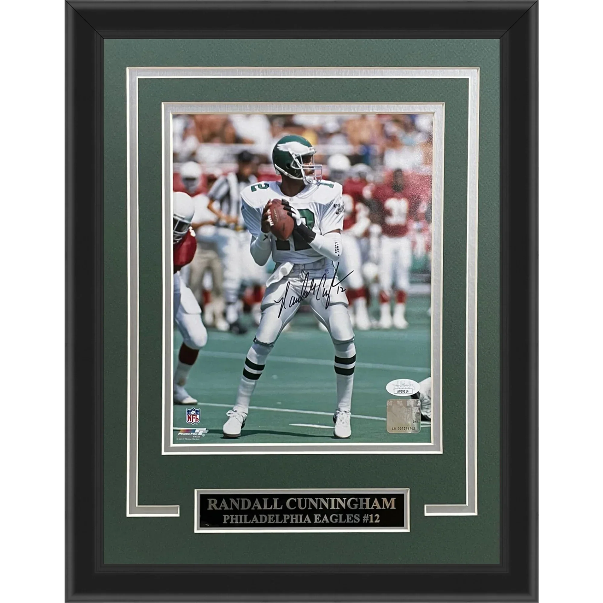 Randall Cunningham Autographed Philadelphia Eagles Deluxe Framed 8x10 Photo - JSA