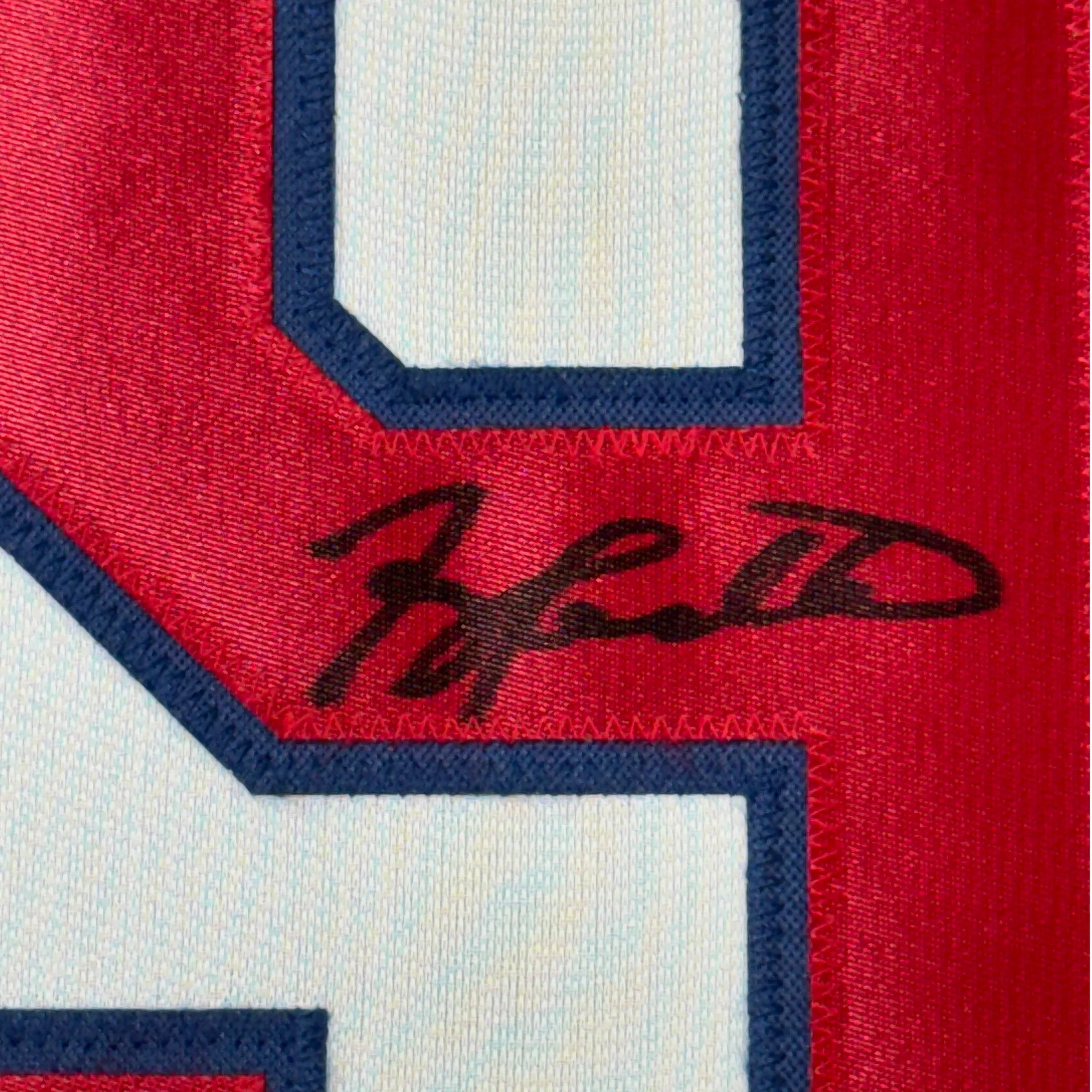 Framed Autographed/Signed Terry Pendleton 35x39 Atlanta White Baseball Jersey JSA COA