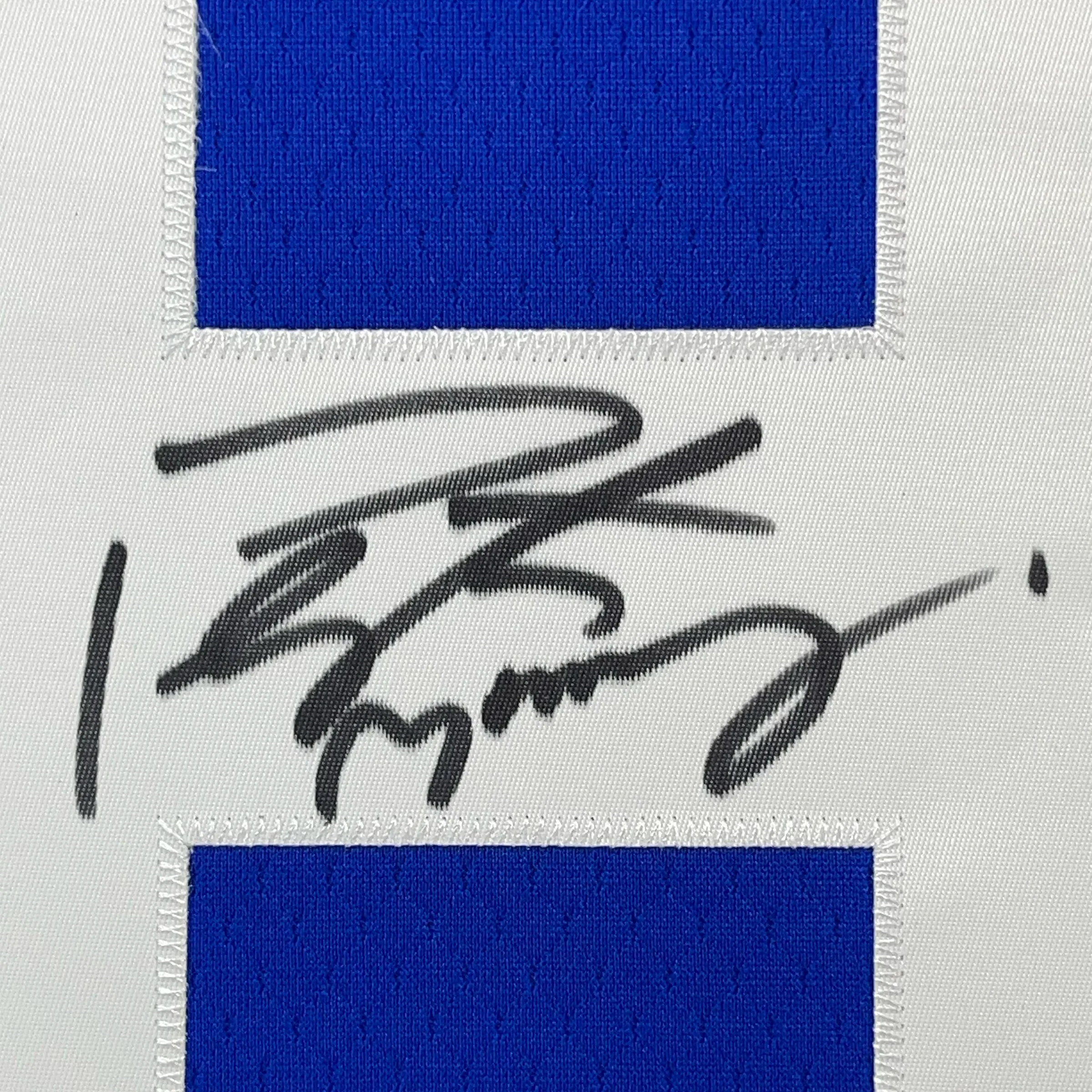 Framed Autographed/Signed Peyton Manning 35x39 Indianapolis Colts Authentic Blue Football Jersey Fanatics COA