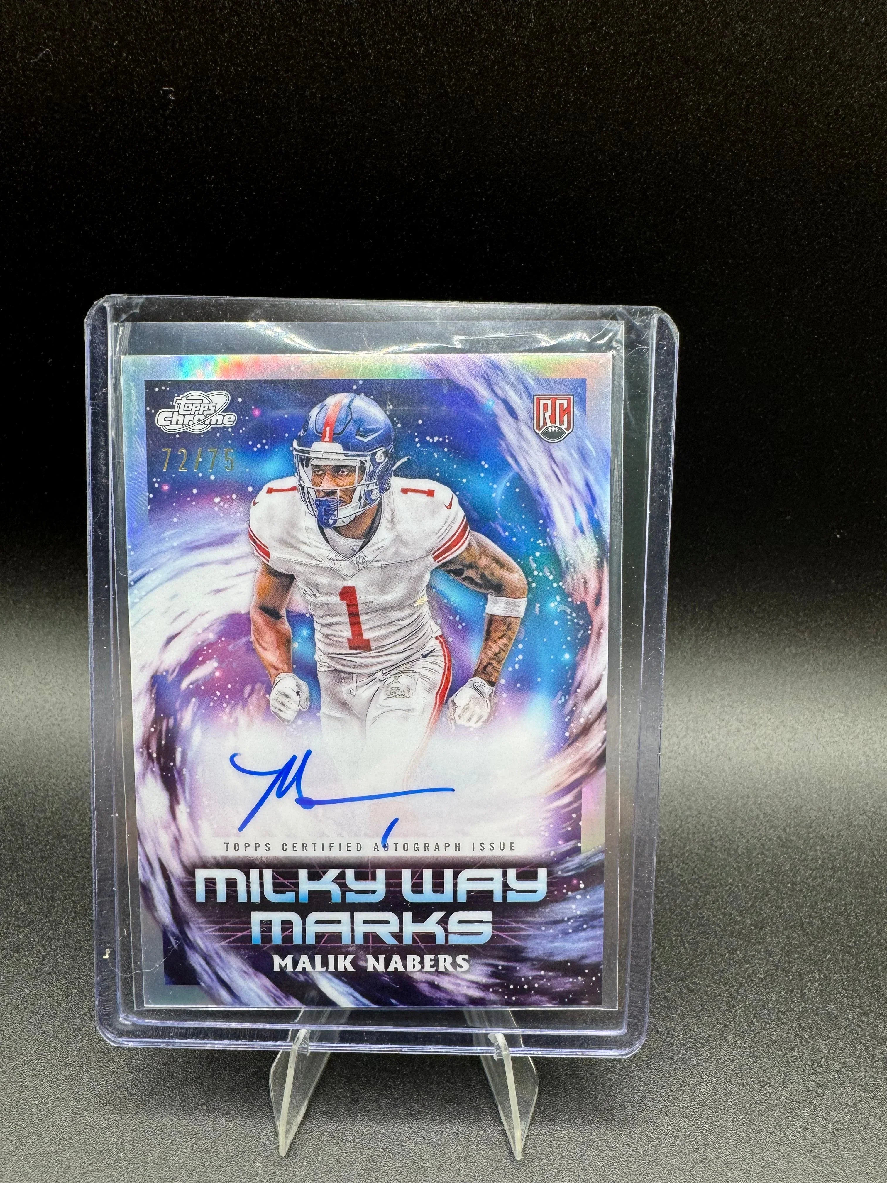 2024 Topps Cosmic Chrome Milky Way Marks Auto Malik Nabers MWM-MN 72/75 RC