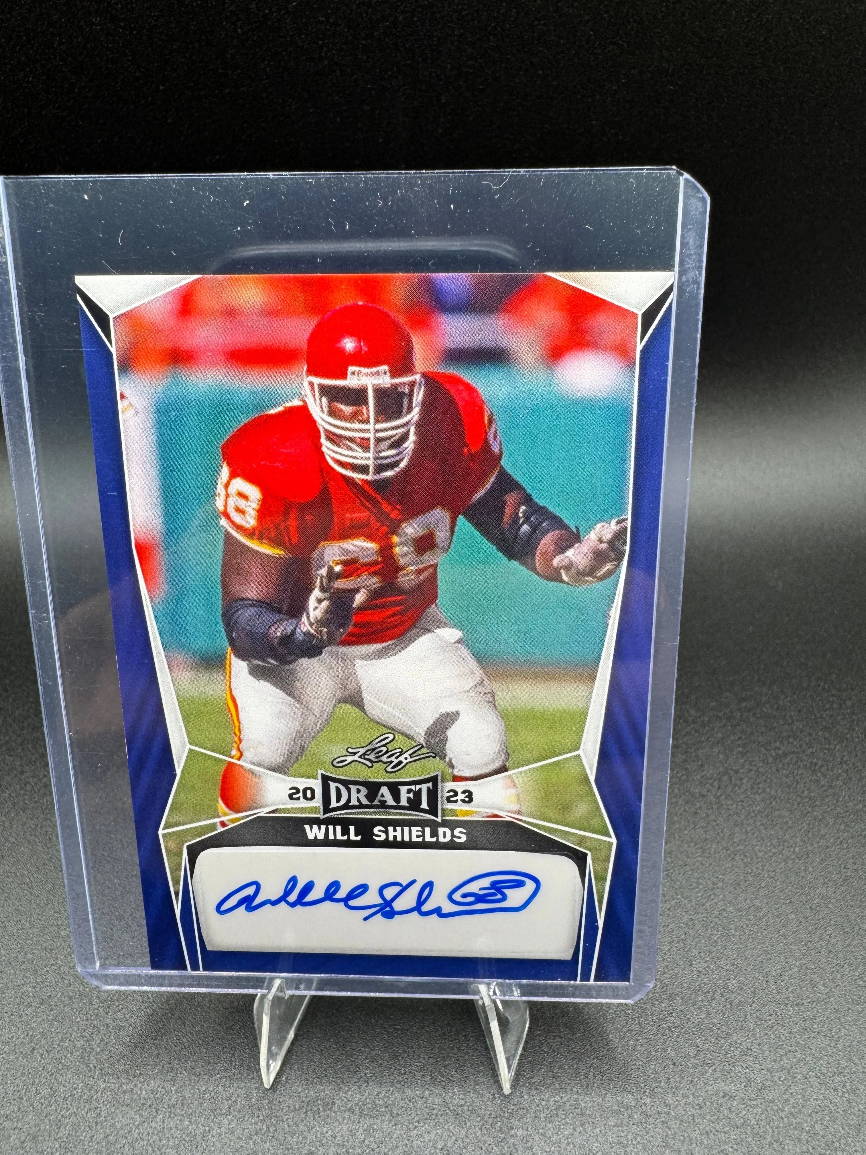 WILL SHIELDS AUTO 2023 LEAF DRAFT White #BA-WS1 HOF