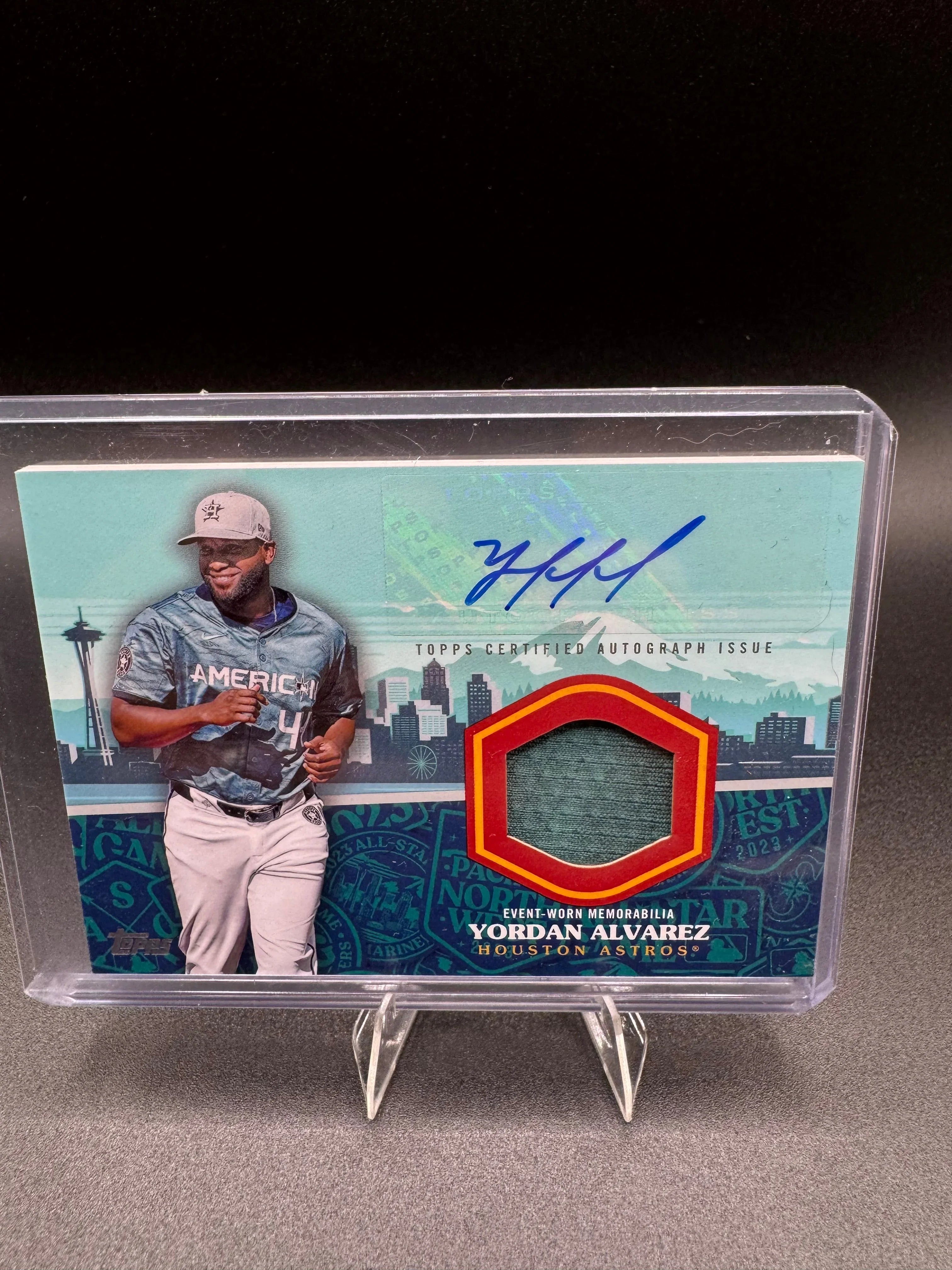 2023 Topps All Star Stiches Yordan Alvarez Auto & Game Worn Jersey 4/10 - RARE