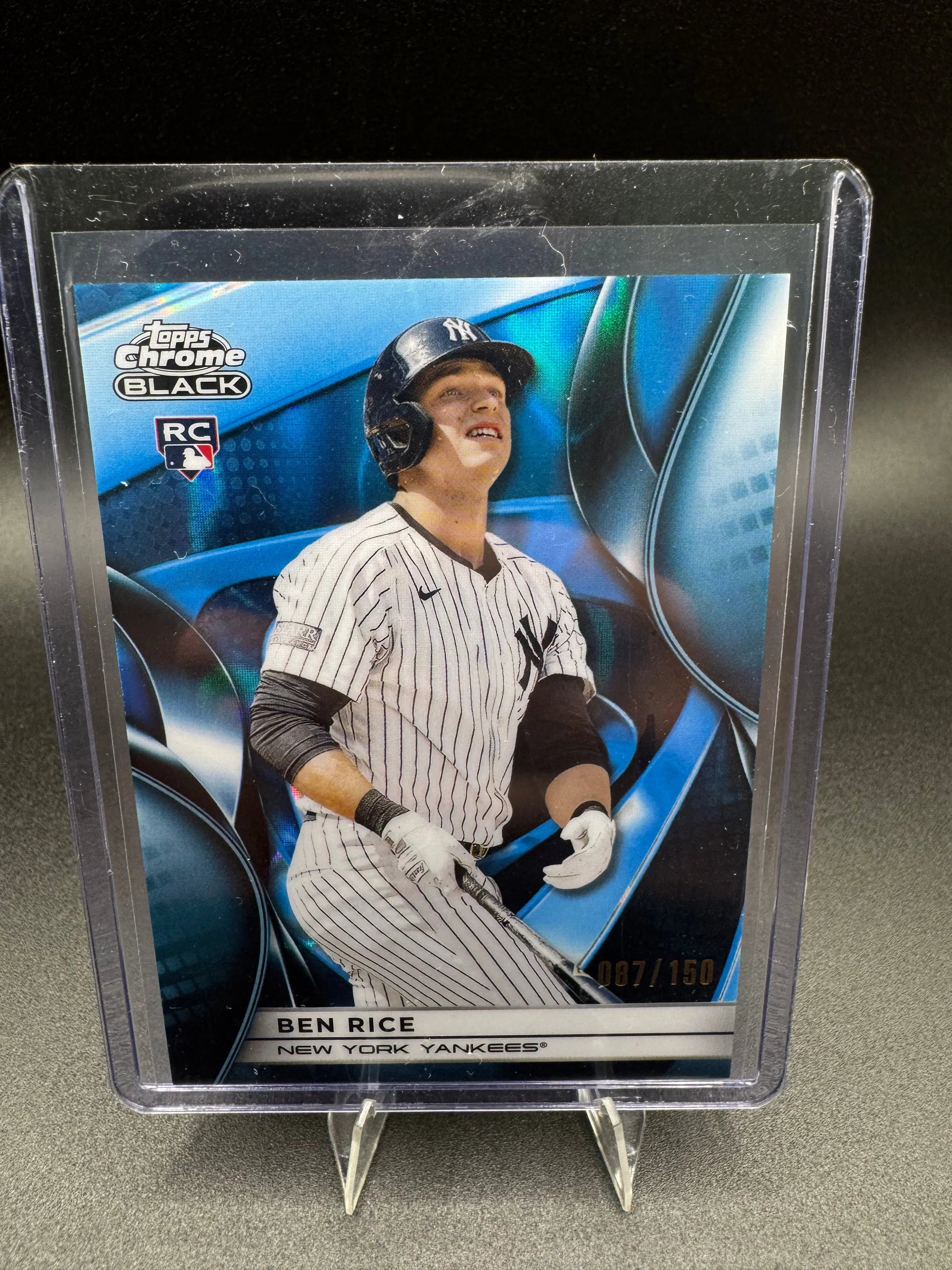 2025 Topps Chrome Black - Ben Rice #120 Blue Lava Refractor 87/150 (RC)