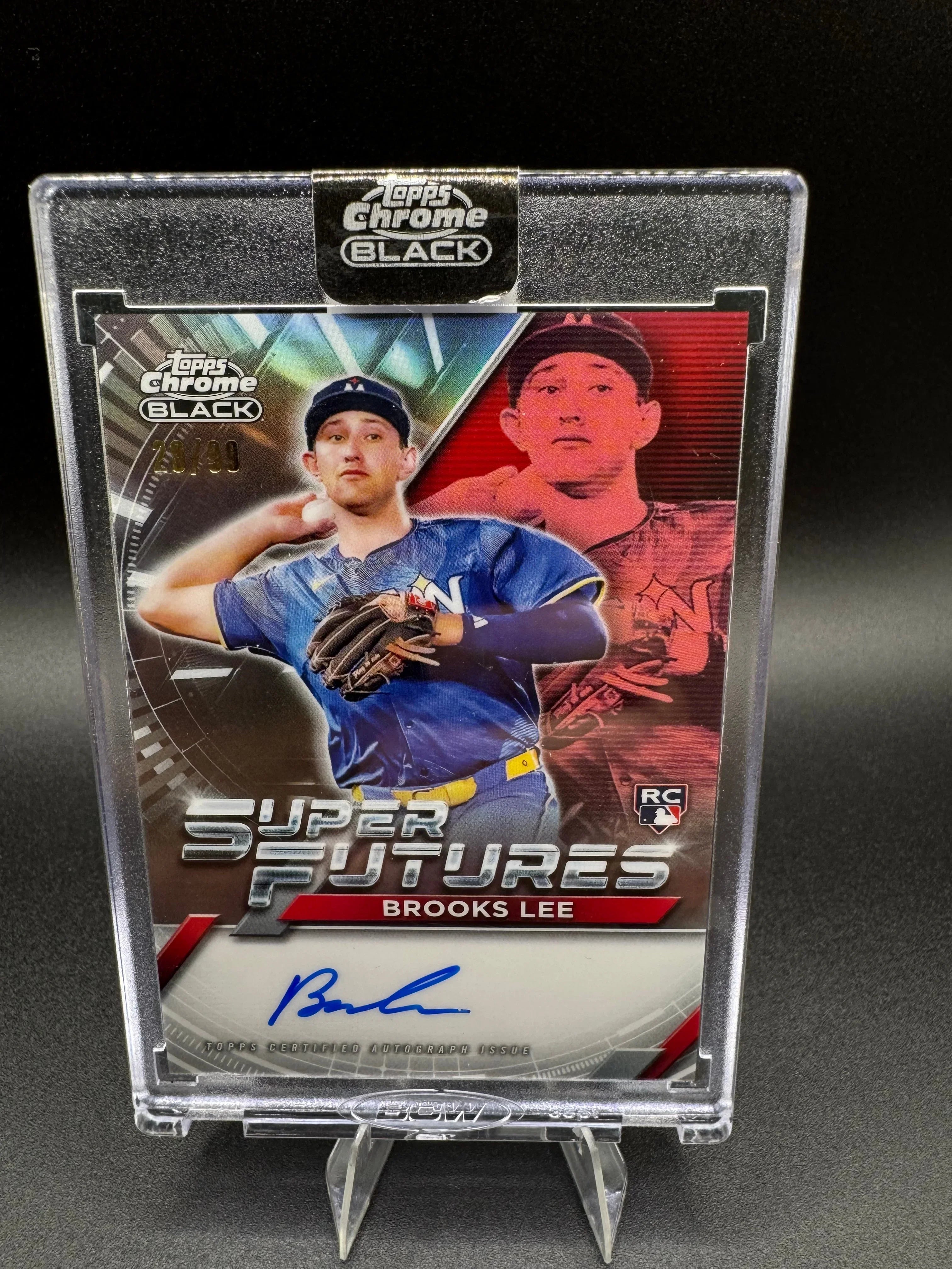 2025 Topps Chrome Black Brooks Lee Super Futures Auto Refractor. 28/99