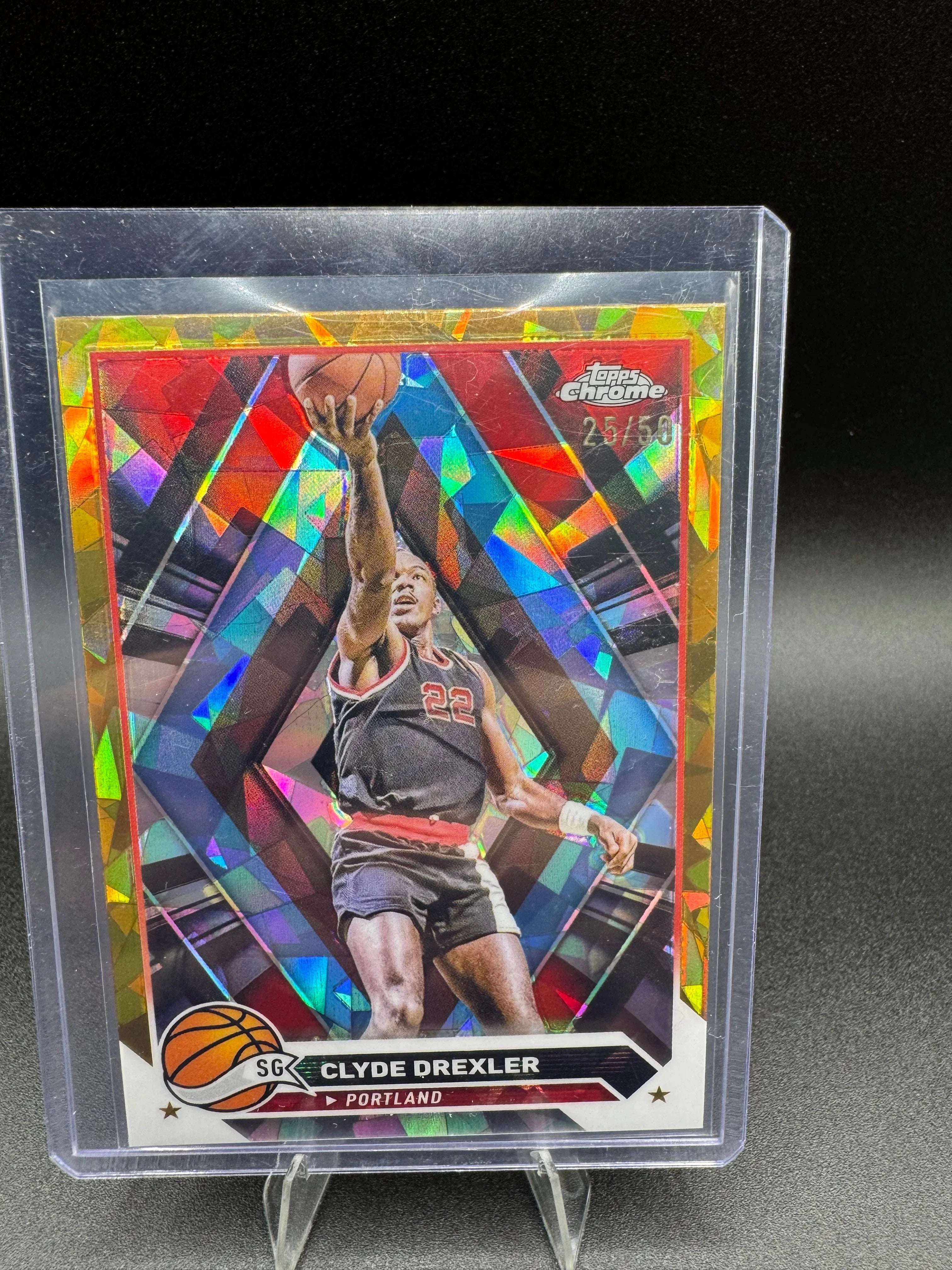 2024 Topps Chrome Gold Ice Refractor #72 25/50 CLYDE DREXLER TRAILBLAZERS