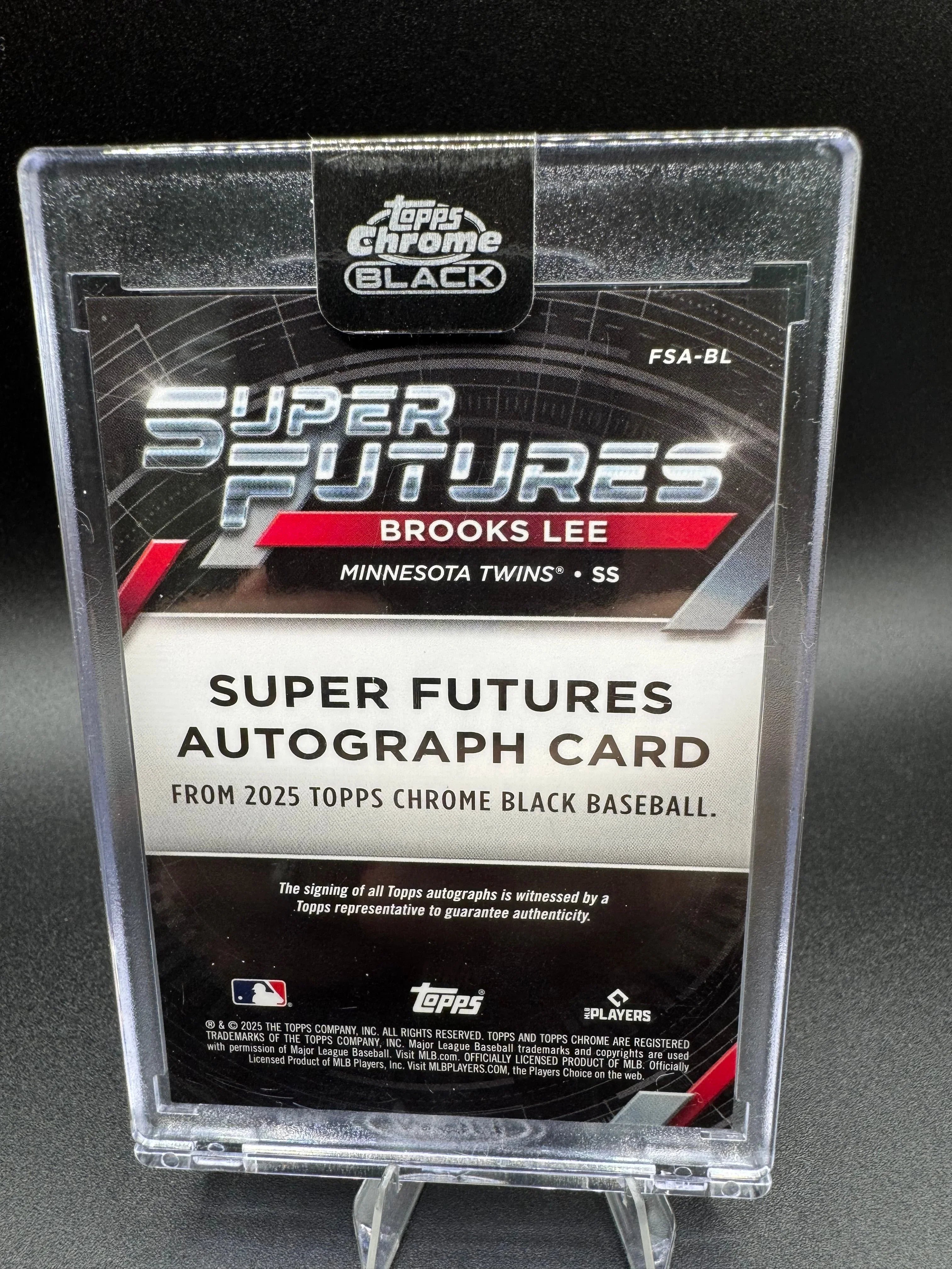 2025 Topps Chrome Black Brooks Lee Super Futures Auto Refractor. 28/99