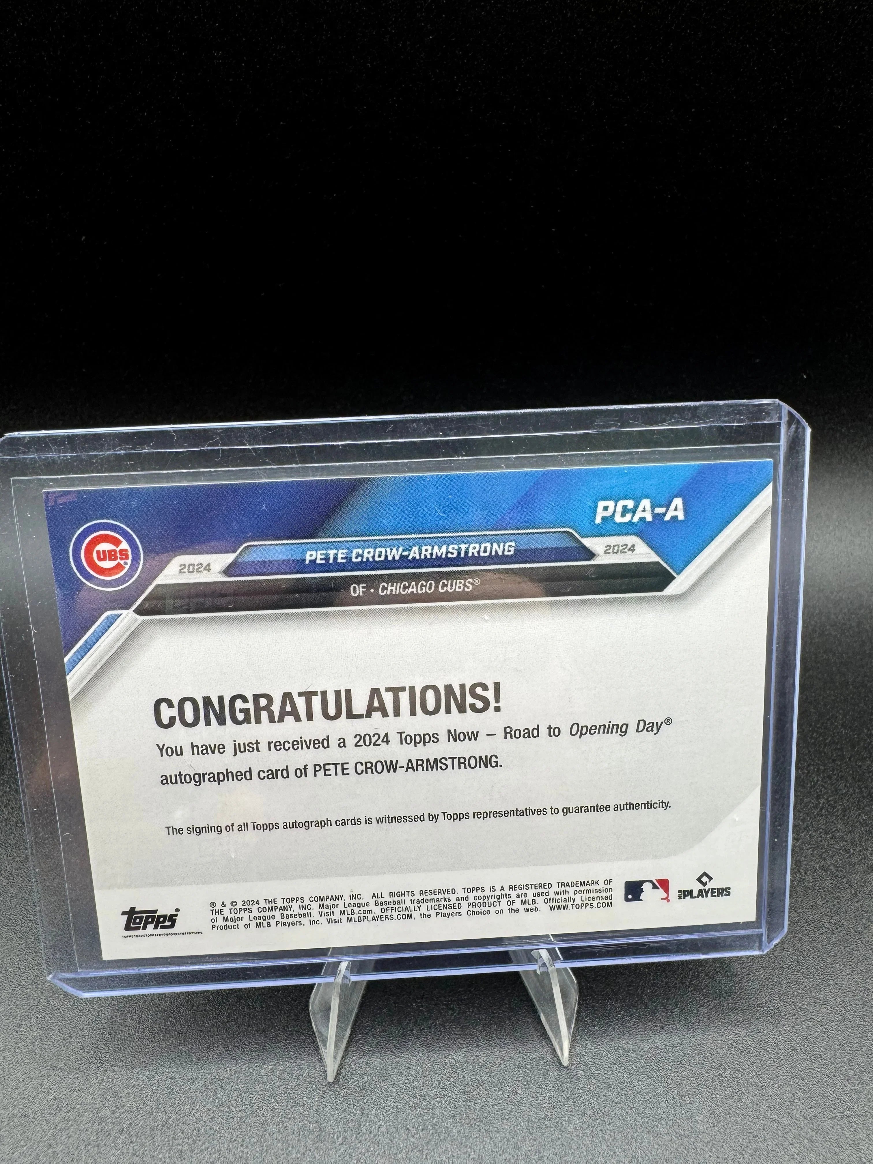 2024 Topps Now MLB Road To Opening Day Autograph #PCA-A Pete Crow-Armstrong 41/49