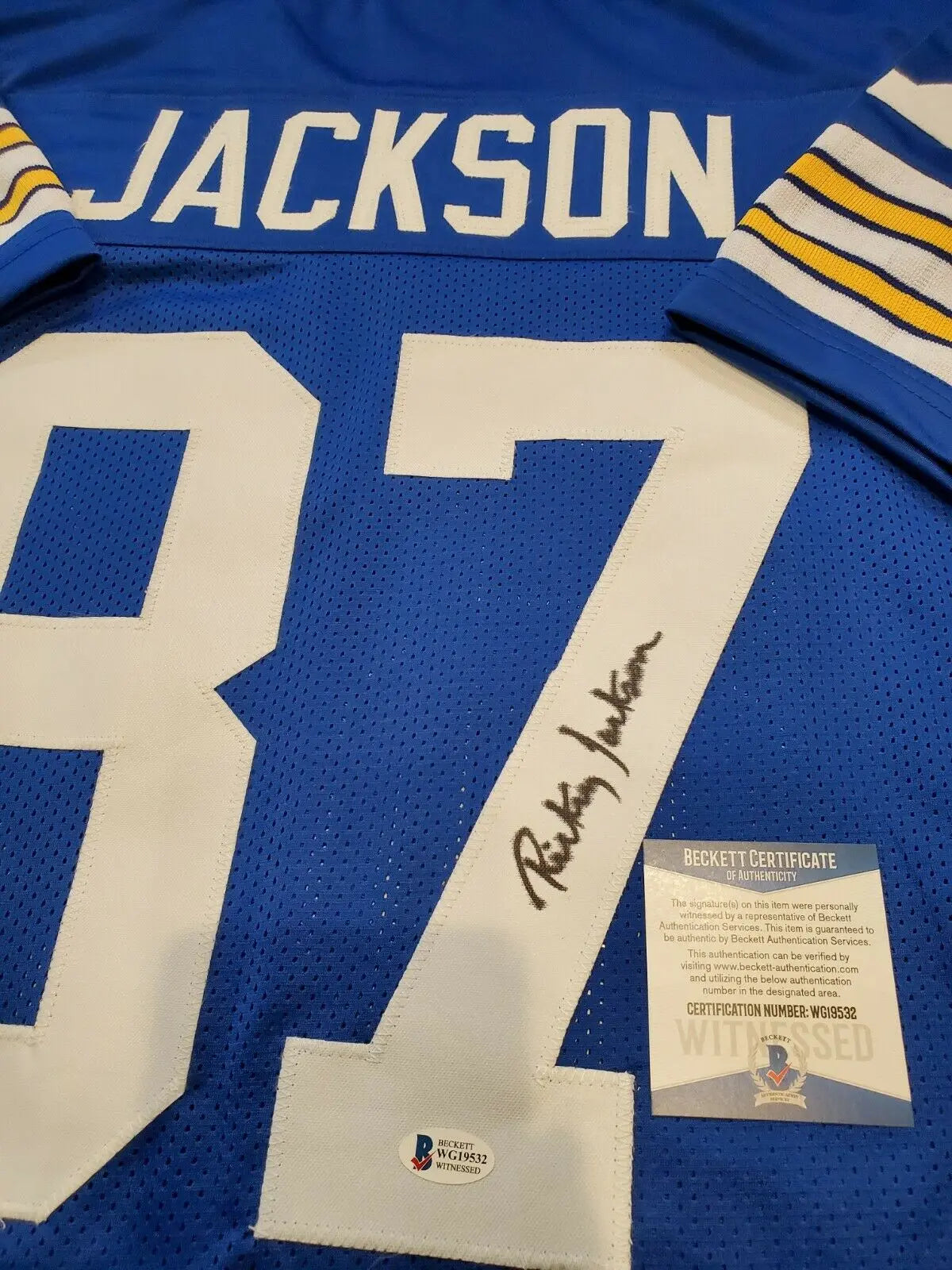 Pitt Panthers Rickey Jackson Autographed Signed Jersey Beckett  Coa