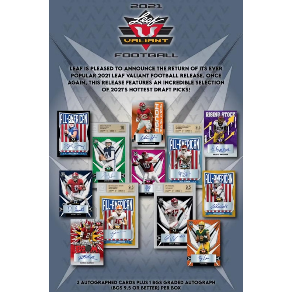 2021 Leaf Valiant NFL Football Hobby Box