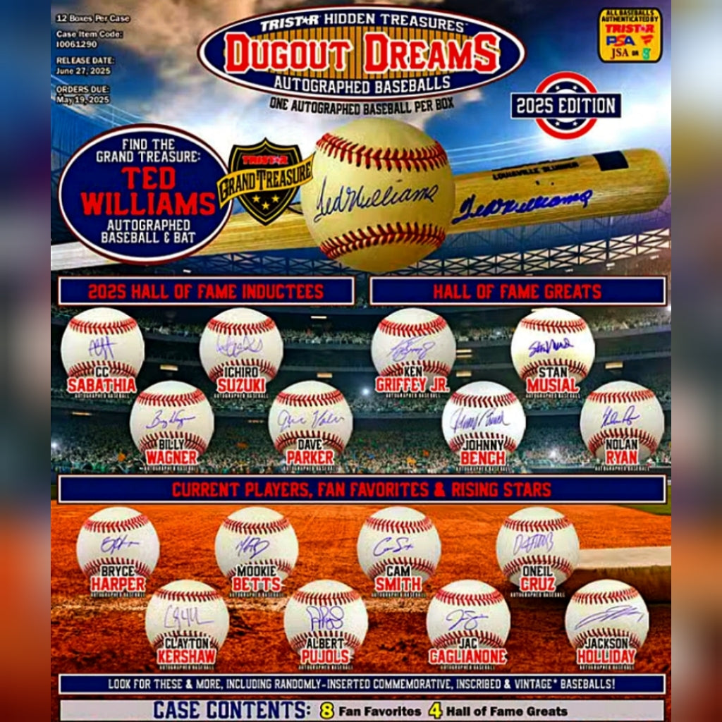 TRISTAR Hidden Treasures: Dugout Dreams Autographed Baseball 2025 Edition Hobby Box