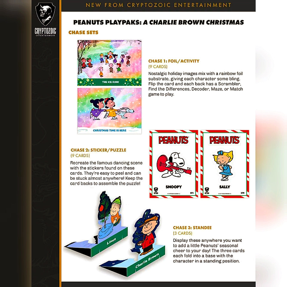 2025 Cryptozoic Peanuts Playpaks: A Charlie Brown Christmas 24 Pack Gravity Feed Box