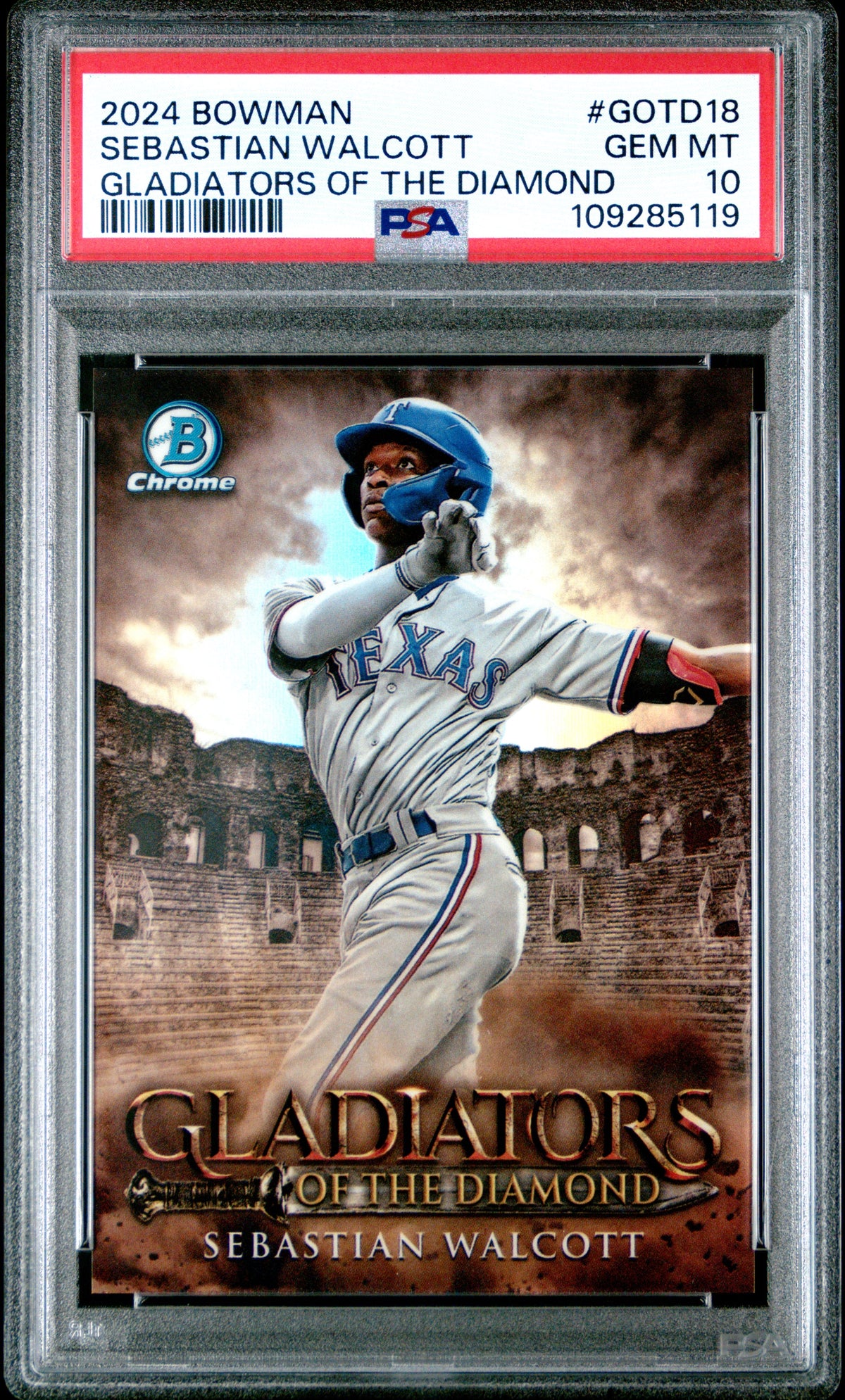 Graded 2024 Topps Bowman Sebastian Walcott #GOTD18 Gladiators of 
