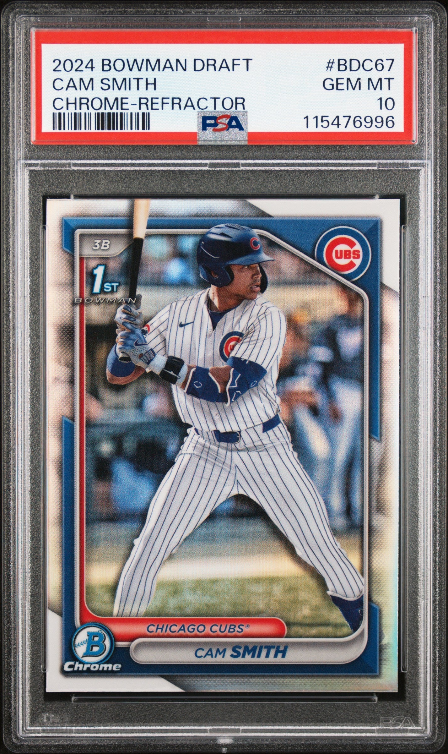 Graded 2024 Topps Bowman Draft Cam Smith #BDC67 Chrome Refractor Rookie RC Baseball Card PSA 10 Gem Mint