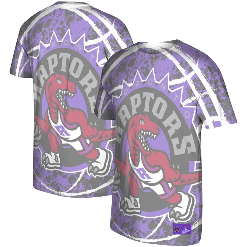 Toronto Raptors Mitchell & Ness Purple Hardwood Classics Jumbotron T-Shirt