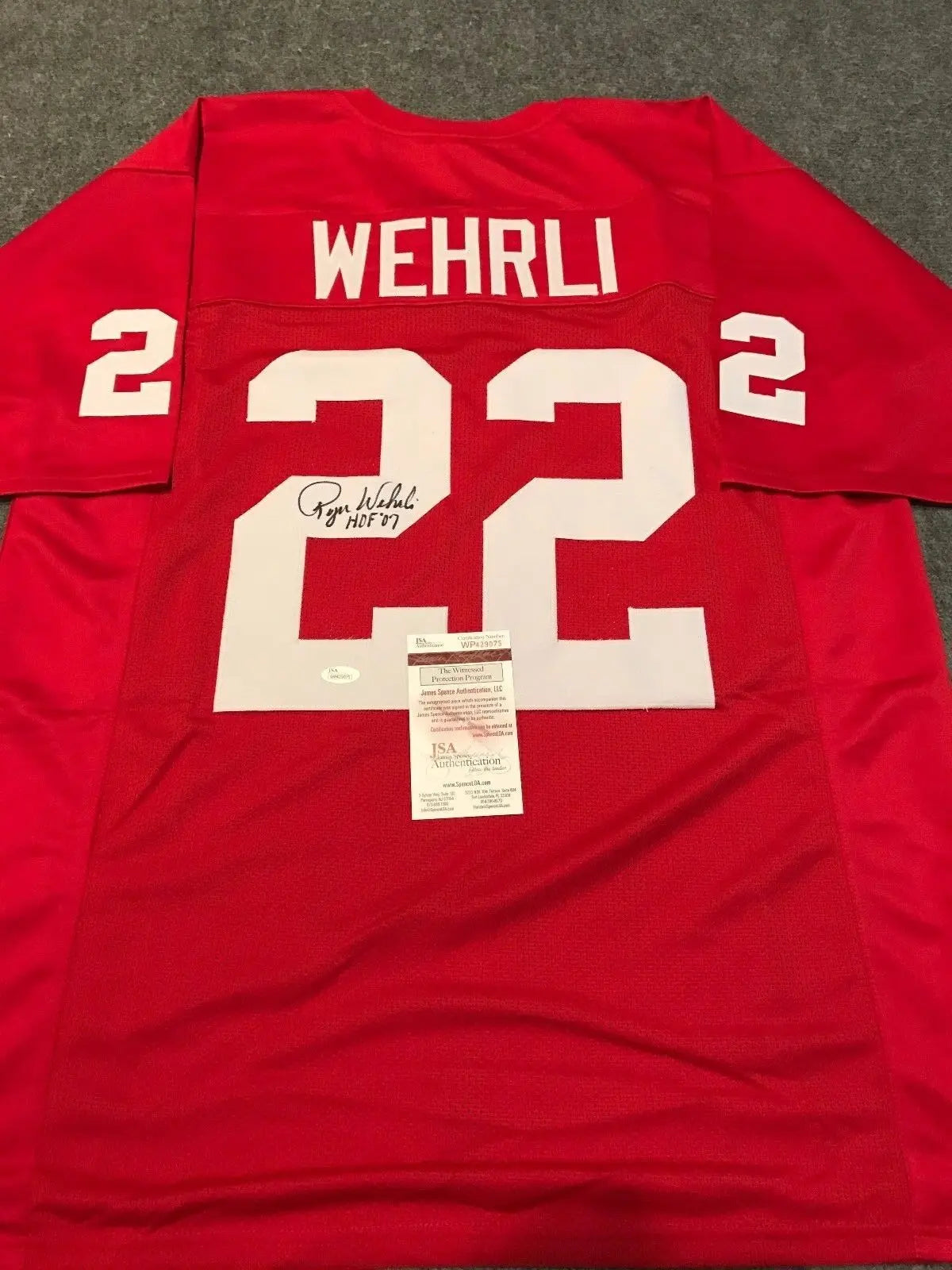 Roger Wehrli Autographed Signed Inscrebed St. Louis Cardinals Jersey Jsa Coa