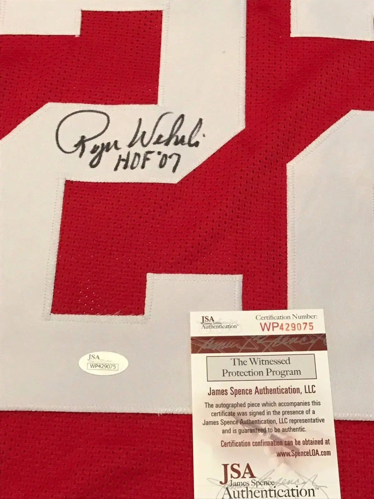 Roger Wehrli Autographed Signed Inscrebed St. Louis Cardinals Jersey Jsa Coa