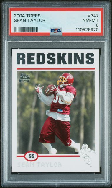 Graded 2004 Topps Sean Taylor #347 Rookie RC Football Card PSA 8 NM-MT