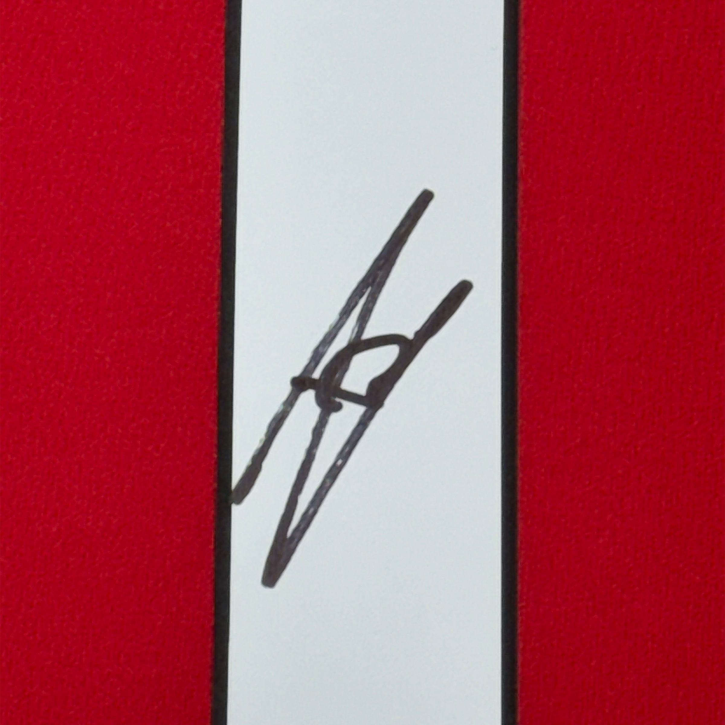 Framed Autographed/Signed William Saliba 35x39 Arsenal Red Soccer Jersey Beckett BAS COA #2