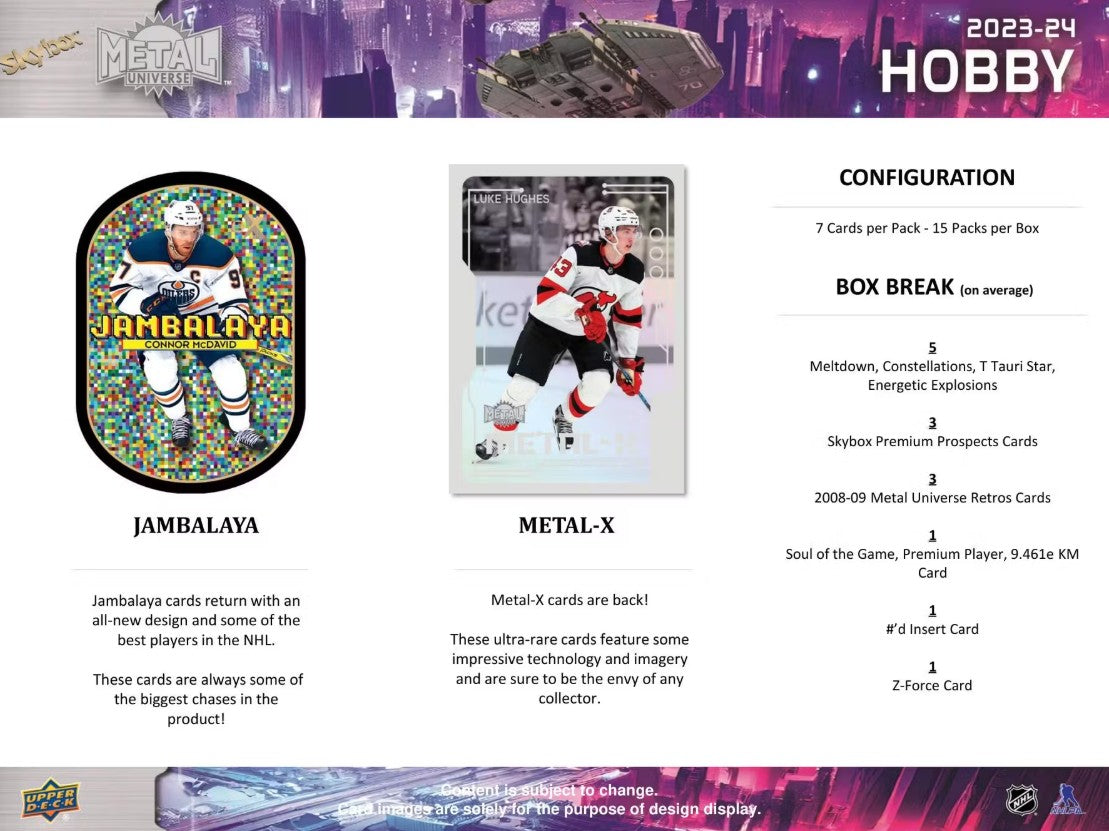 2023/24 Upper Deck Skybox Metal Universe Hockey Hobby Box