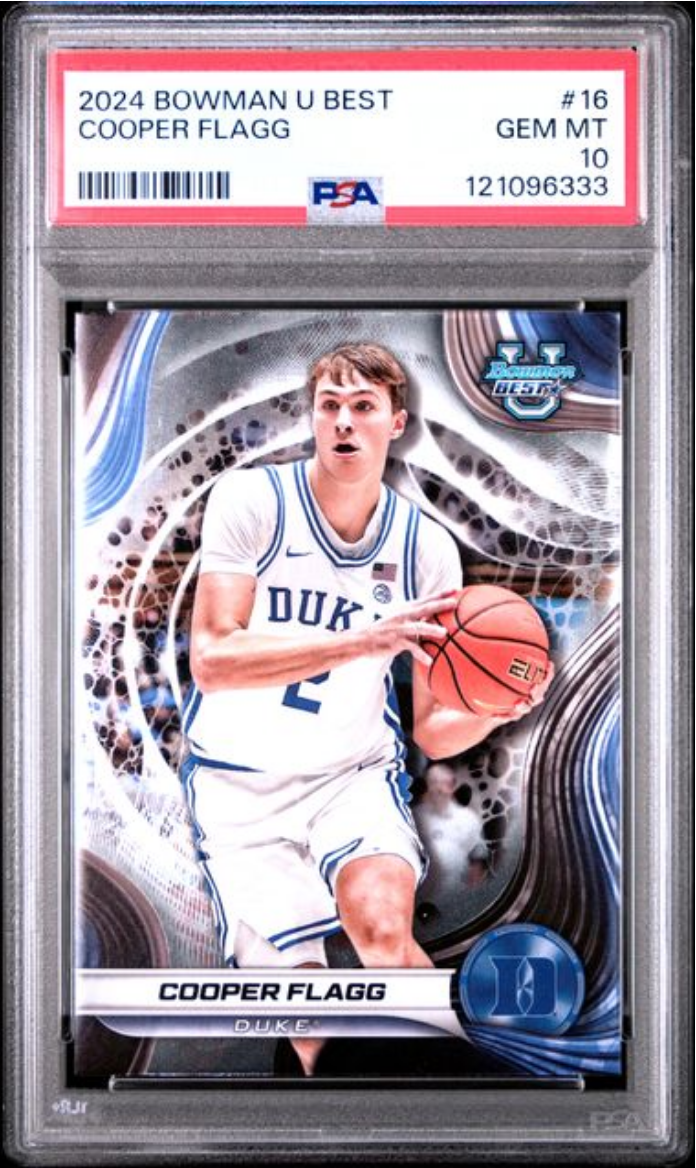Graded 2024 Topps Bowman U Best Cooper Flagg #16 Rookie RC Basketball Card PSA 10 Gem Mint
