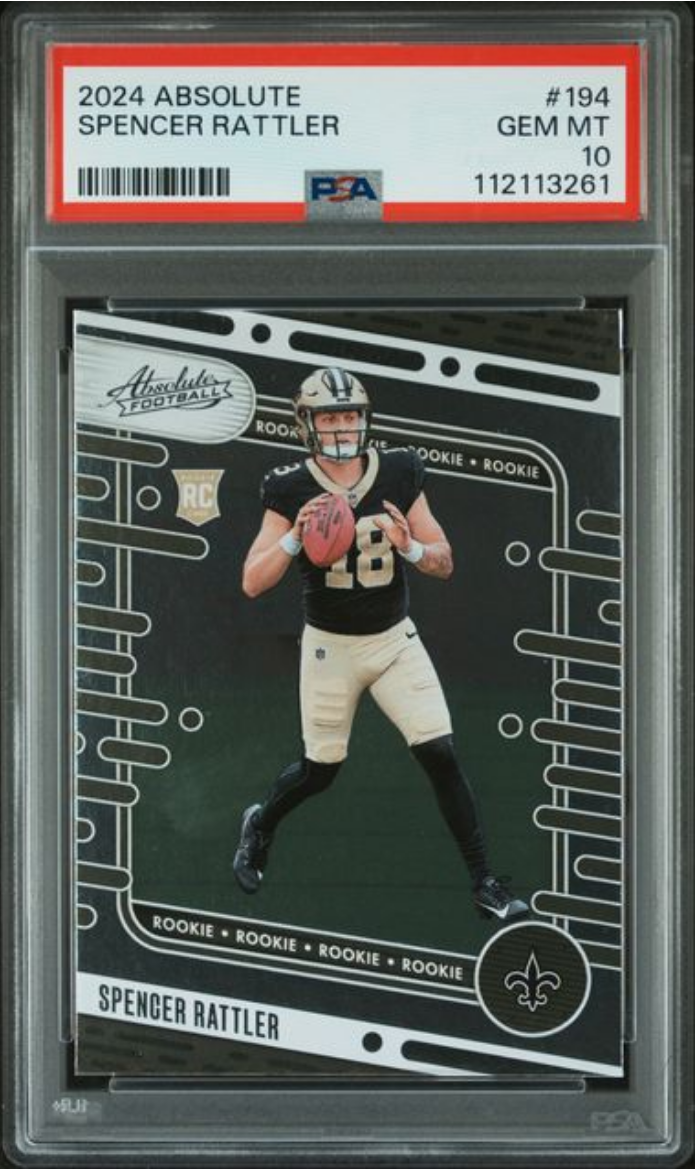 Graded 2024 Panini Absolute Spencer Rattler #194 Rookie RC Football Card PSA 10 Gem Mint