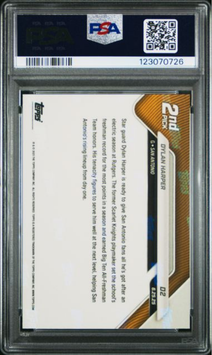 Graded 2025 Topps Now Dylan Harper #D2 Draft Rookie RC Basketball Card PSA 10 Gem Mint