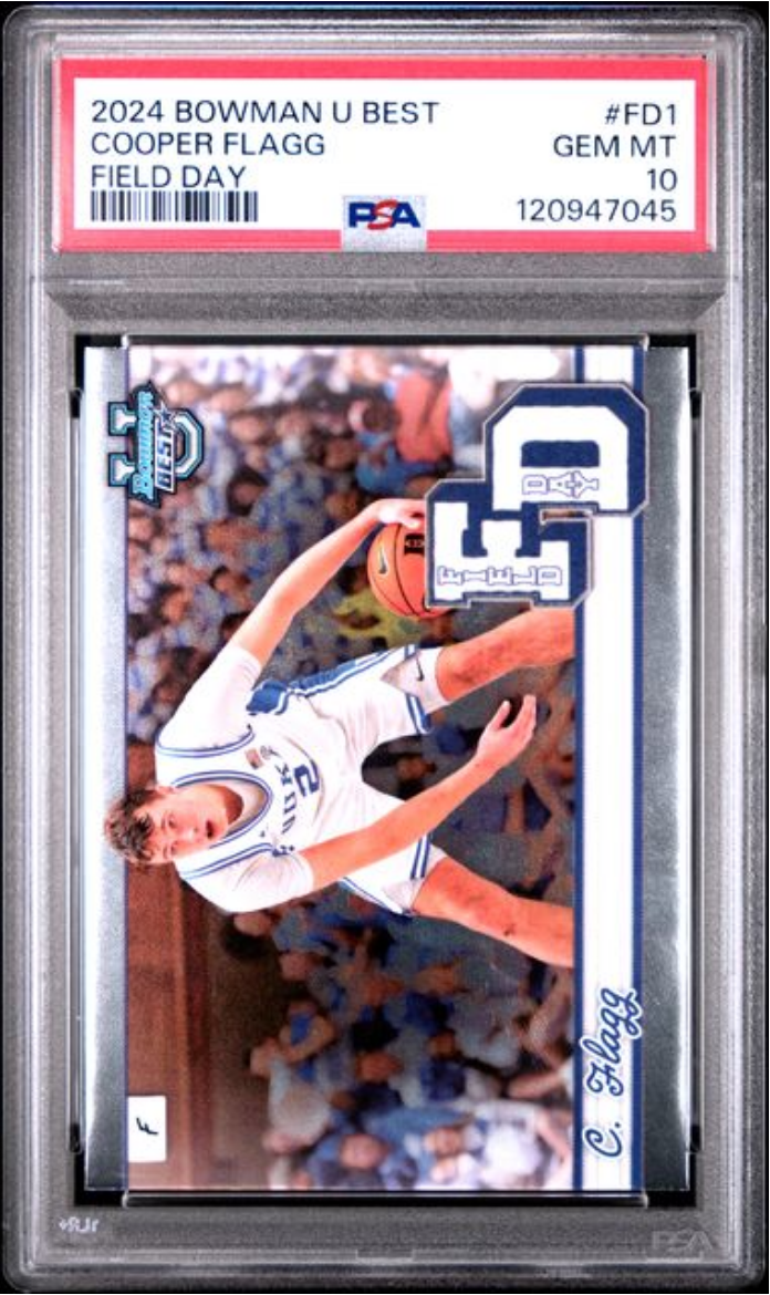 Graded 2024 Topps Bowman U Best Cooper Flagg #FD1 Field Day Rookie RC Basketball Card PSA 10 Gem Mint