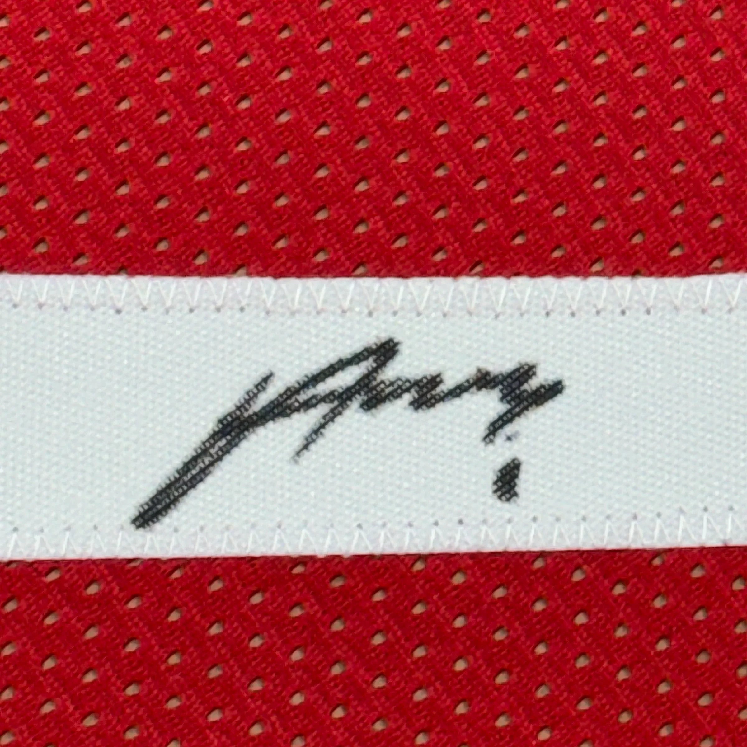Framed Autographed/Signed Alperen Sengun 35x39 Houston Red Basketball Jersey Beckett BAS COA
