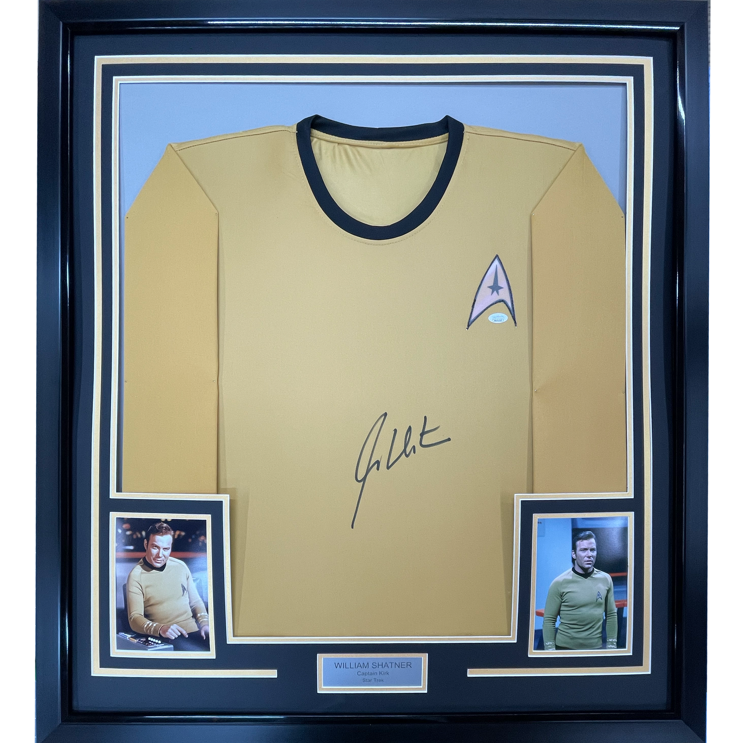 Framed Autographed/Signed William Shatner 35x39 Star Trek Captain Kirk Shirt/Uniform JSA COA