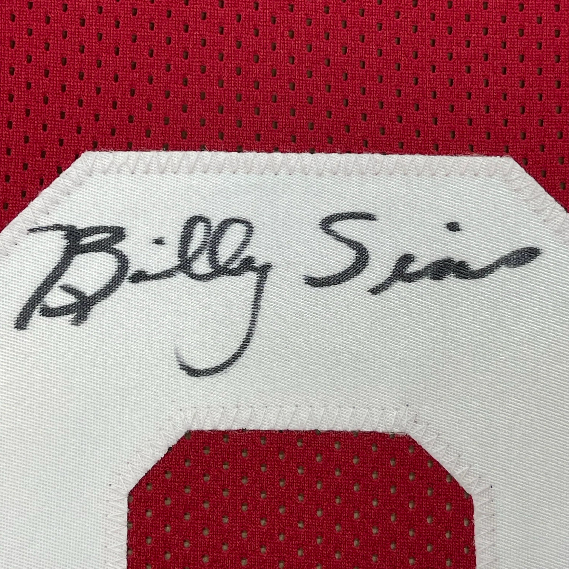 Framed Autographed/Signed Billy Sims 78 Heisman 35x39 Oklahoma Maroon College Football Jersey JSA COA
