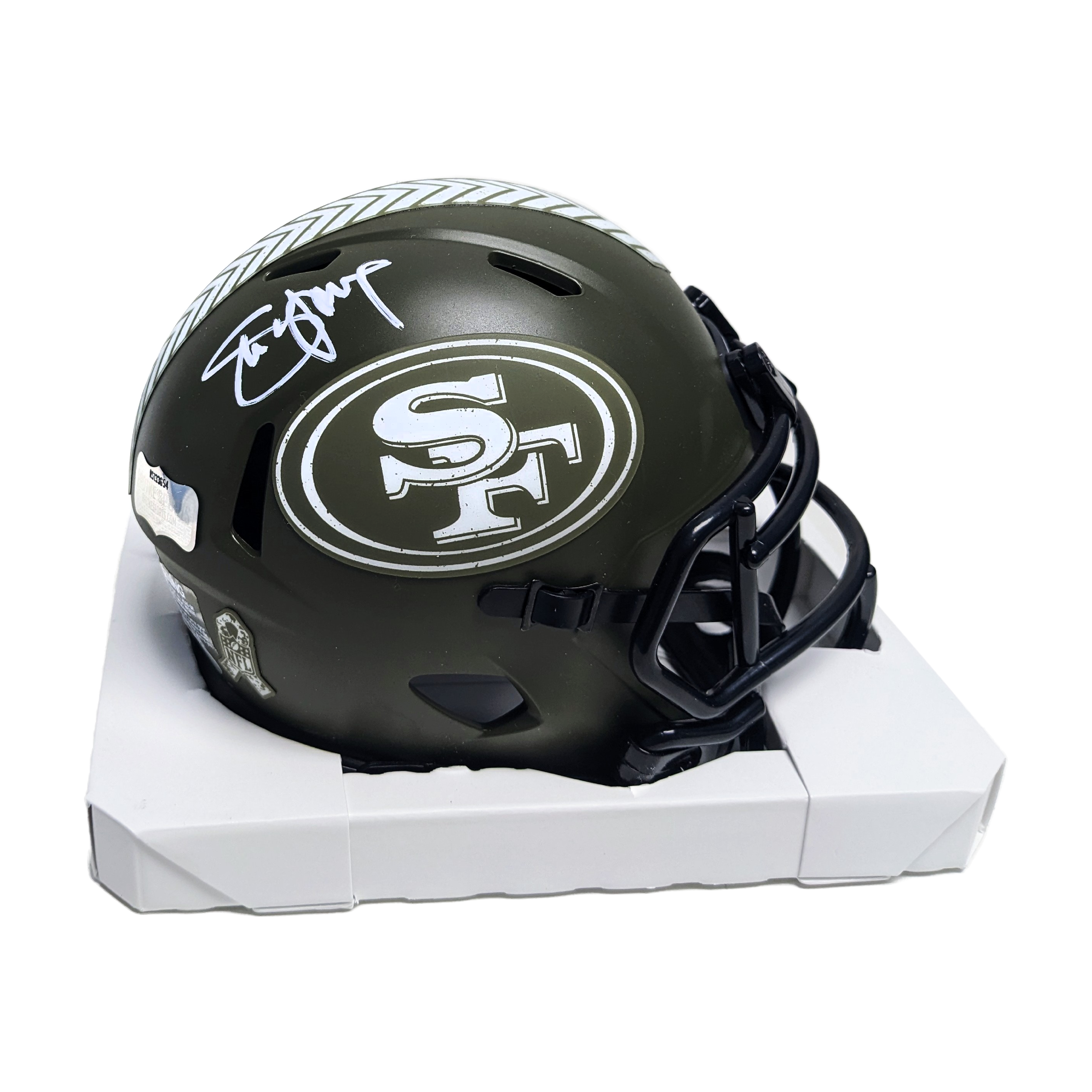 Steve Young Autographed Hand Signed Riddell San Francisco 49ers Salute to Service Mini Football Helmet - PSA Authentication