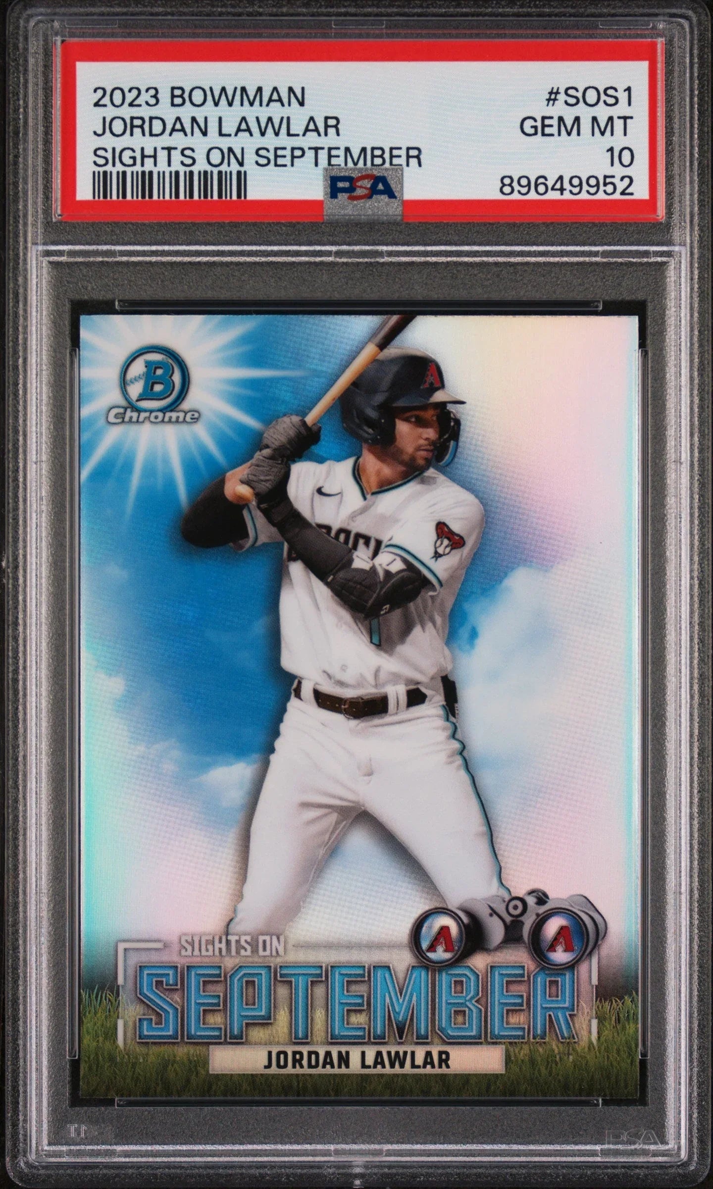 Graded 2023 Topps Bowman Jordan Lawler #SOS1 Sights on September Rookie RC Baseball Card PSA 10 Gem Mint