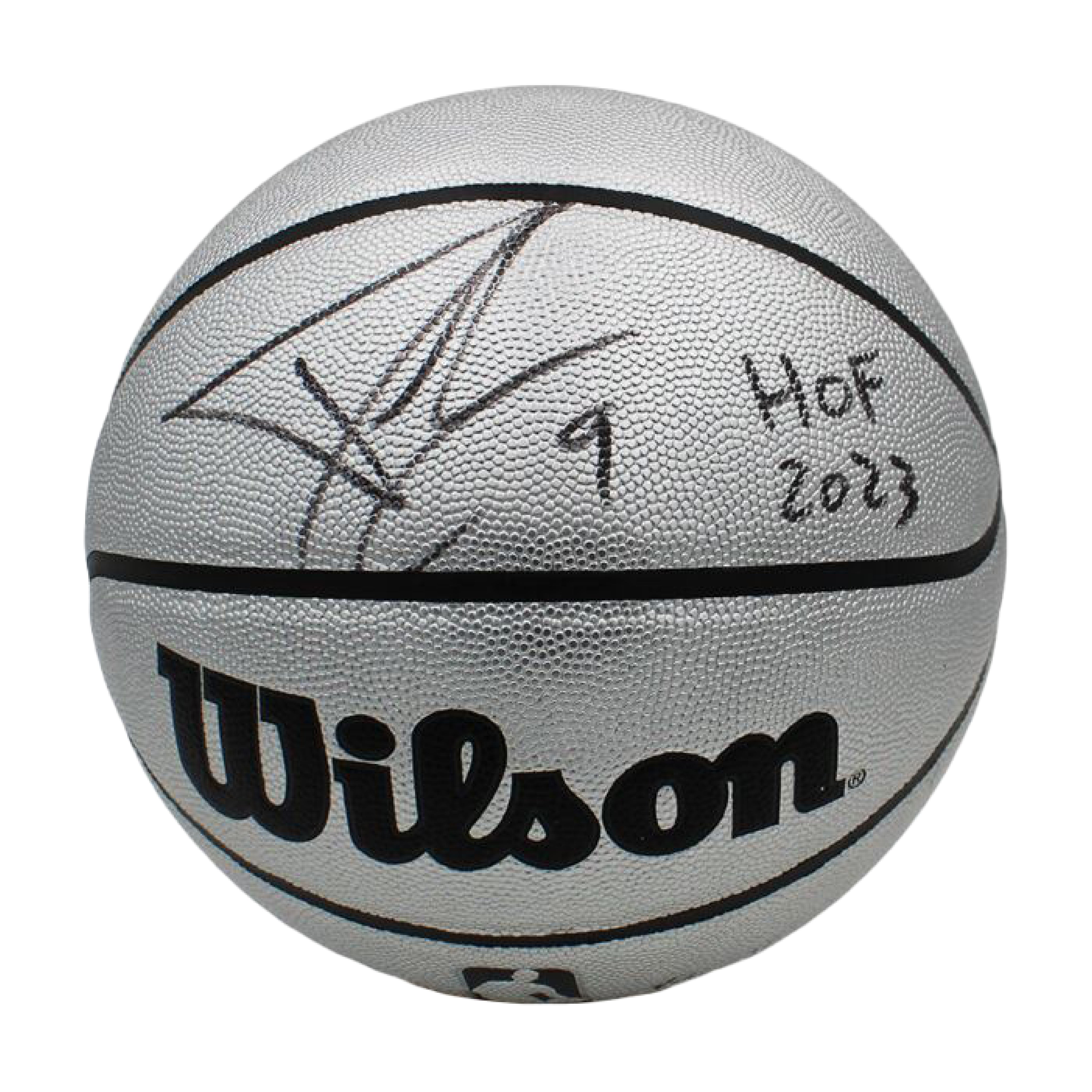 Tony Parker HOF 23 Autographed Wilson Platinum Basketball