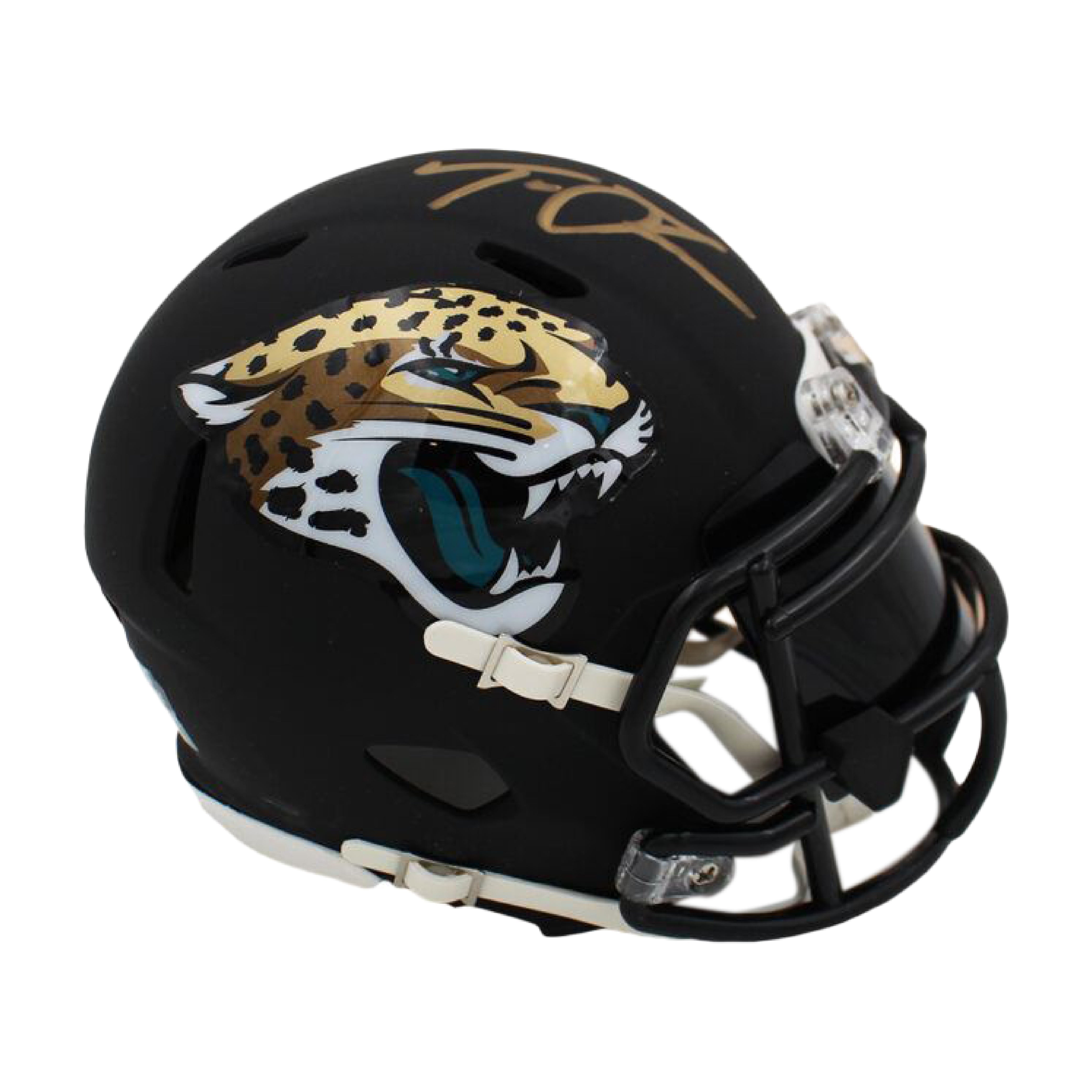 Trevor Lawrence Autographed Jaguars Flat Black Mini Helmet - Fanatics Auth