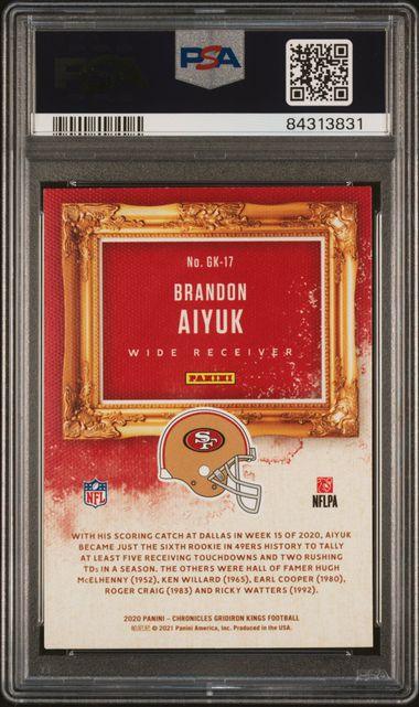 Graded 2020 Panini Chronicles Brandon Aiyuk #GK17 Gridiron Kings Rookie RC Football Card PSA 10 Gem Mint