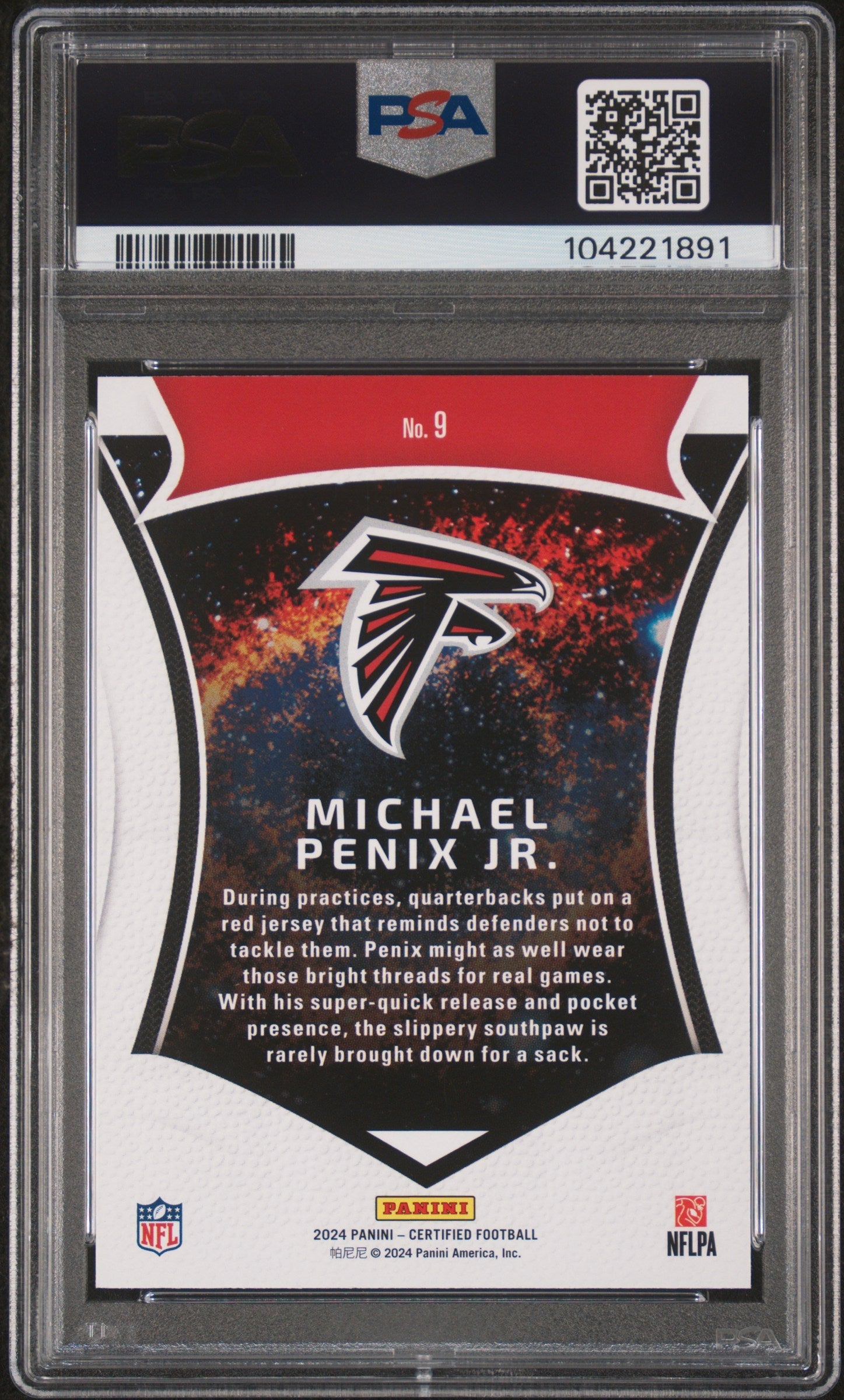 Graded 2024 Panini Certified Michael Penix Jr #9 Cerified Rookies Rookie RC Football Card PSA 10 Gem Mint