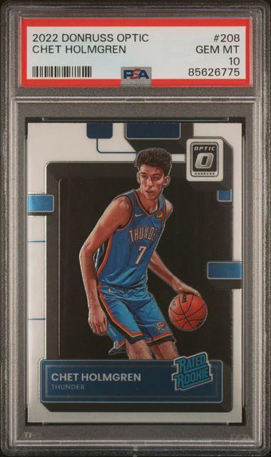 Graded 2022 Panini Donruss Optic Chet Holmgren #208 Rookie RC Basketball Card PSA 10 Gem Mint