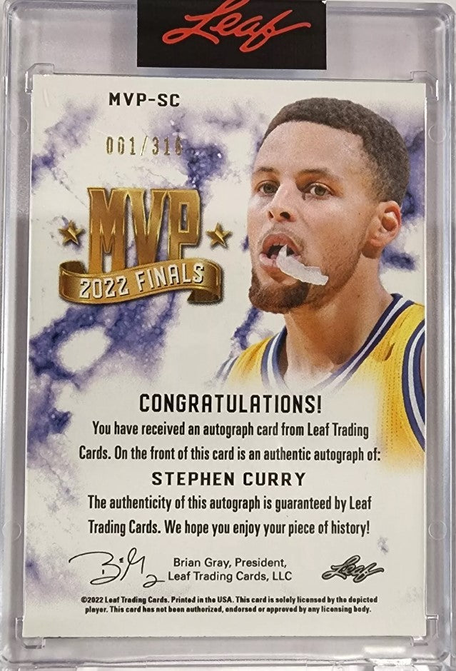 Steph Curry Finals MVP Photo & Autographed Card Golden State Warriors Framed Collage - 1/316